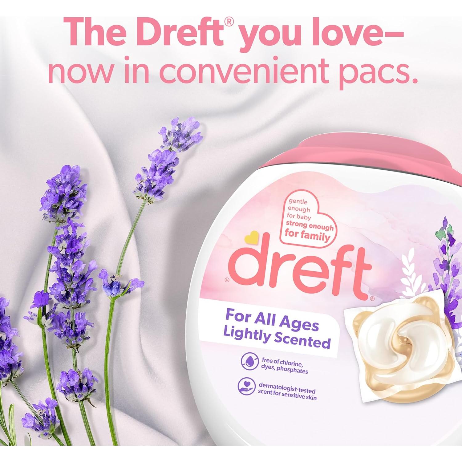 Detergente para Ropa Dreft Hipoalergénico 18 Pacs Lavanda