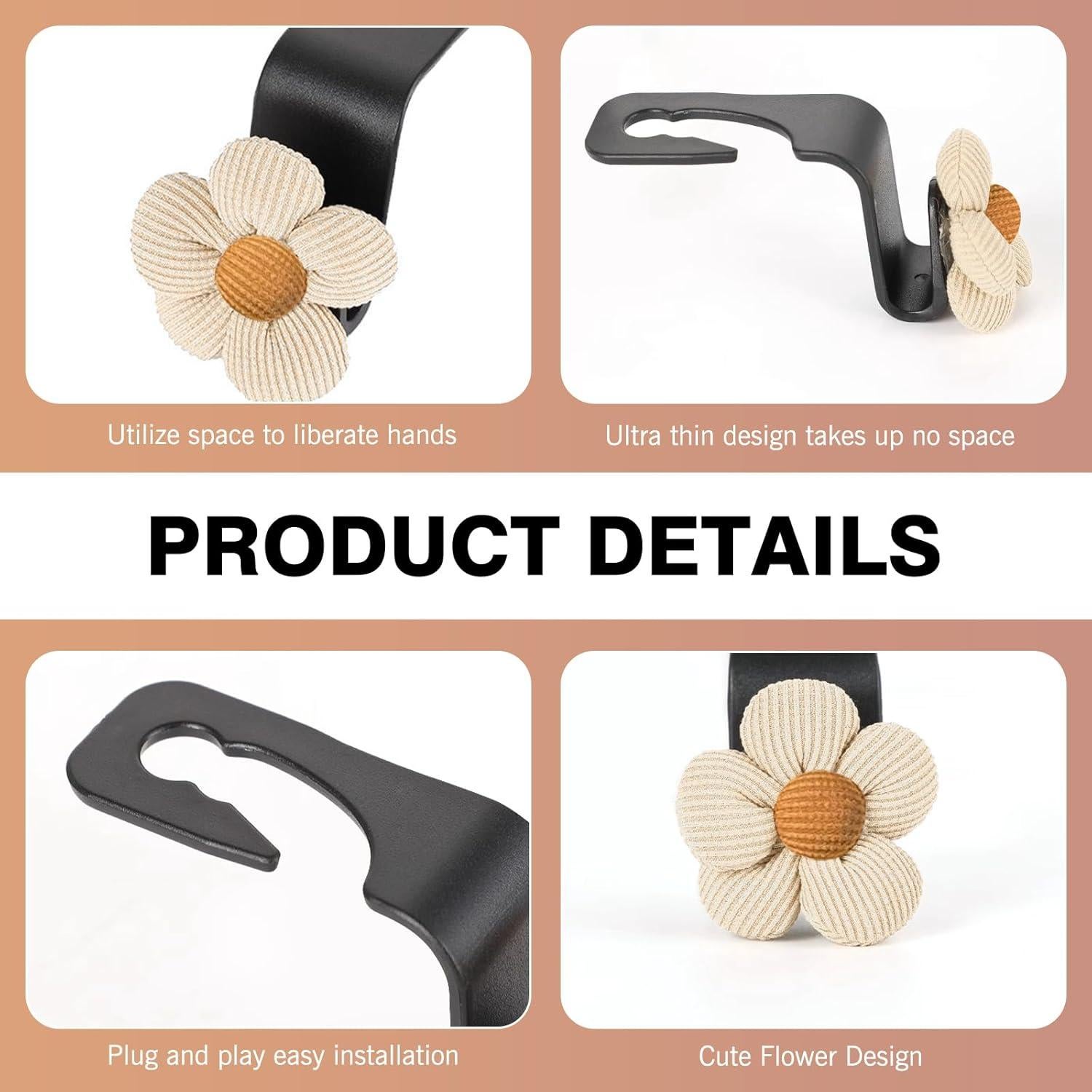 Ganchos para Reposacabezas de Coche Downhill 2 PCS Beige