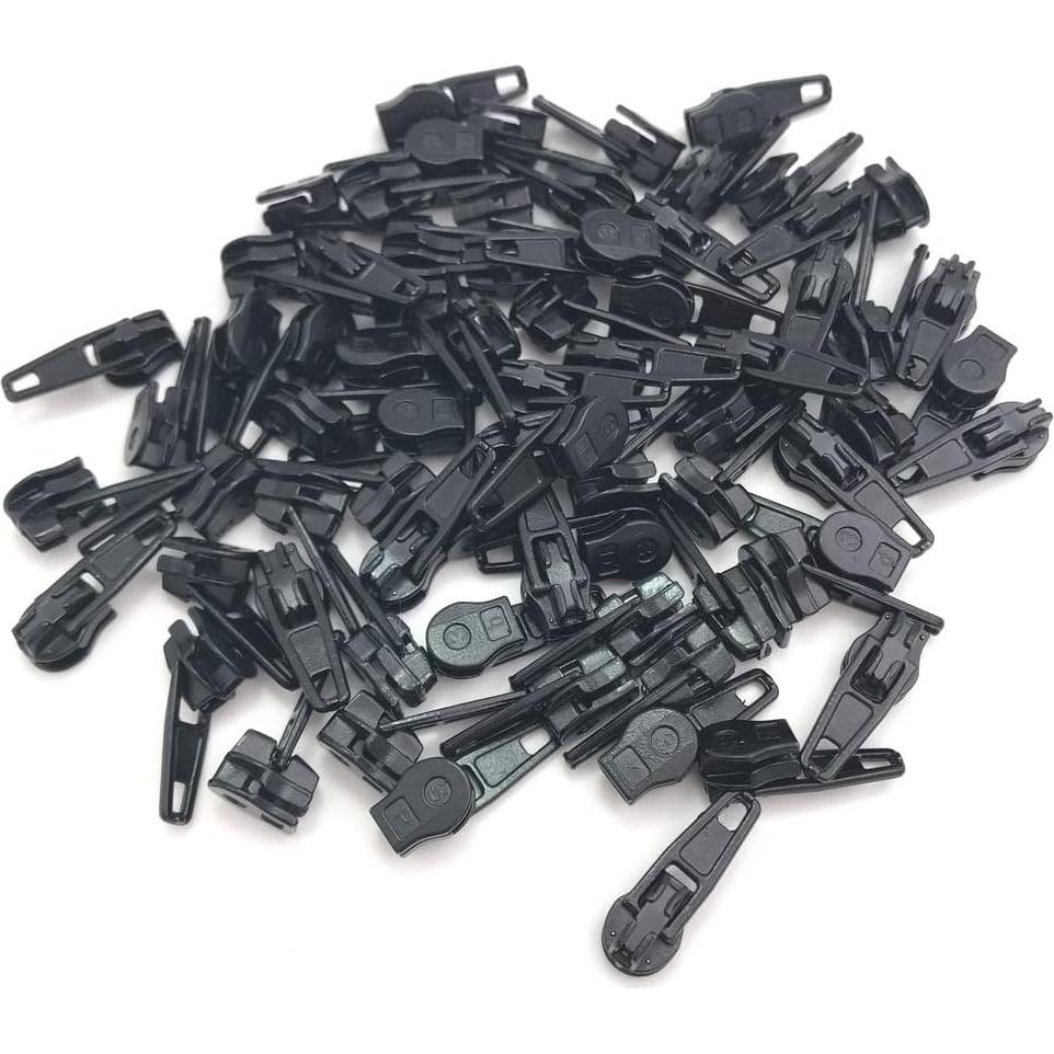 50 Deslizadores de Cierre Automático #3 Negro para Nylon
