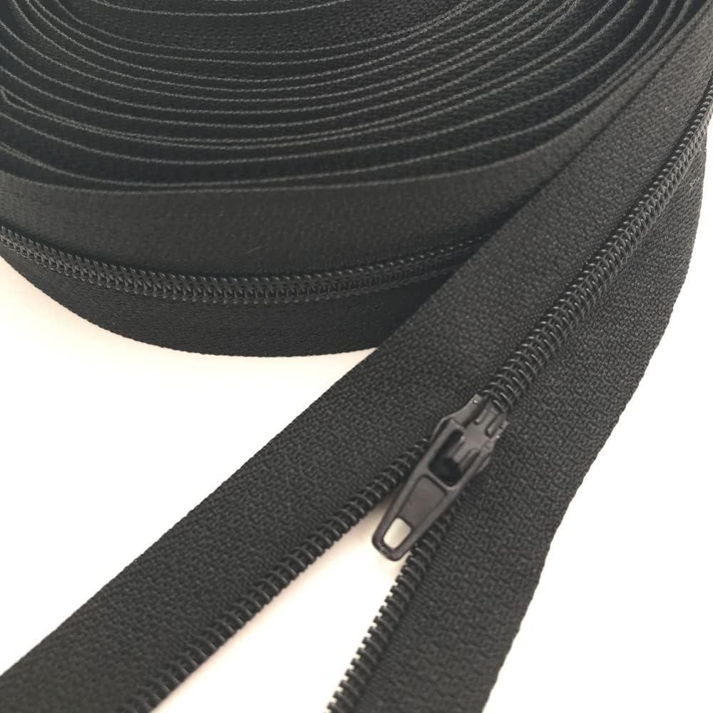 50 Deslizadores de Cierre Automático #3 Negro para Nylon