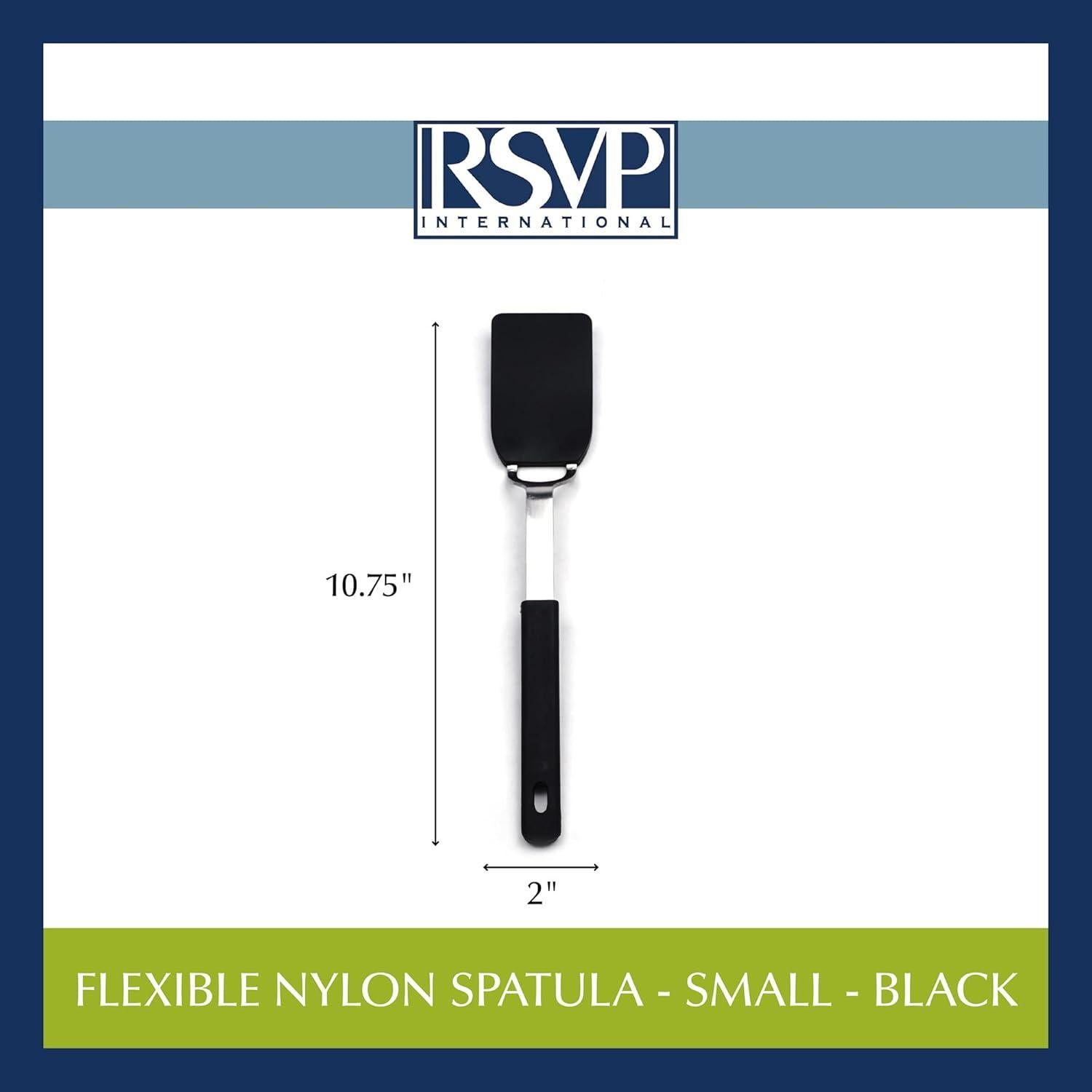 Espátula de Nylon Flexible RSVP International 27.3x5.1 cm Negra