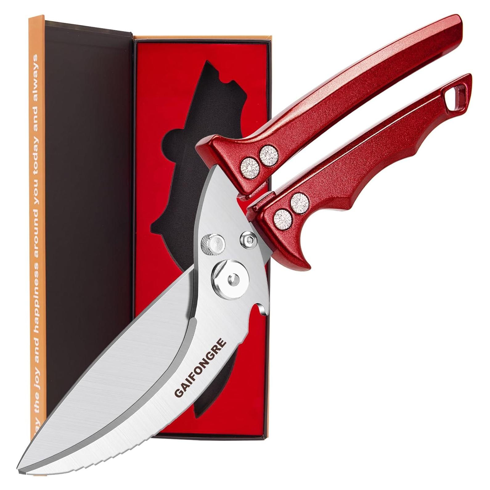 Tijeras de Cocina Multiusos GAIFONGRE 25.4 cm Acero Inoxidable Rojo