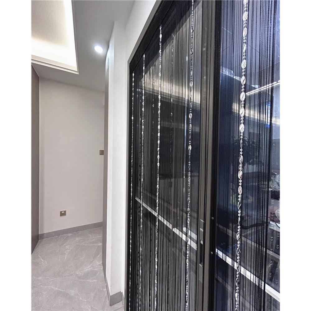 Cortina Decorativa de Cuerda Ave Split 100x200 cm Negra