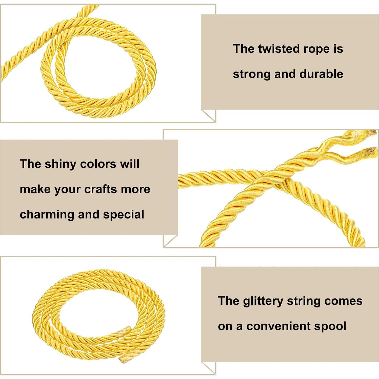 Cuerda Trenzada de Nylon Rebower 10mm x 1m Dorado Brillante