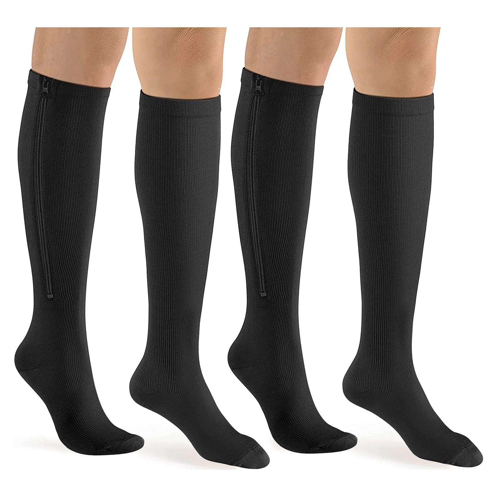 Calcetines de Compresión con Cremallera Bropite 15-20 mmHg - 2 Pares