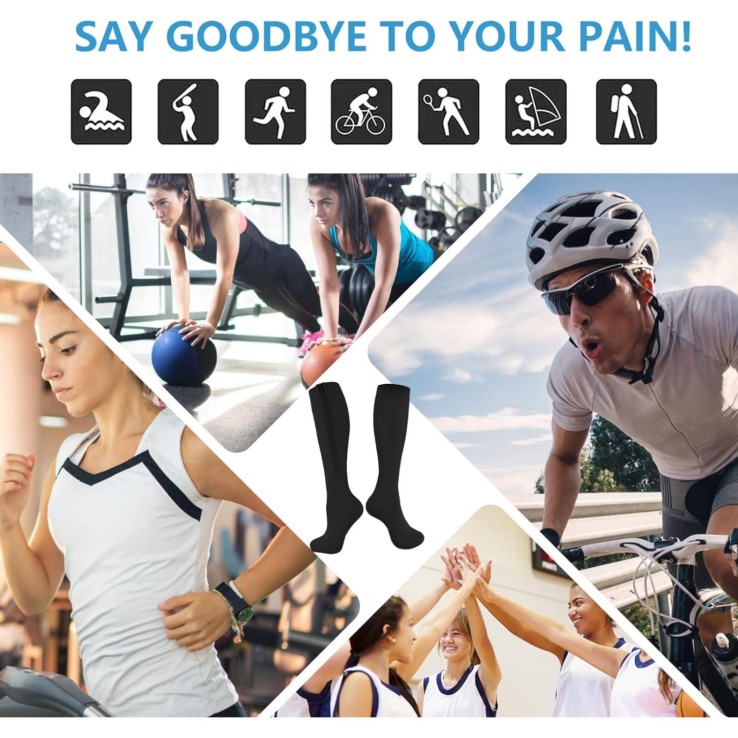 Calcetines de Compresión con Cremallera Bropite 15-20 mmHg - 2 Pares