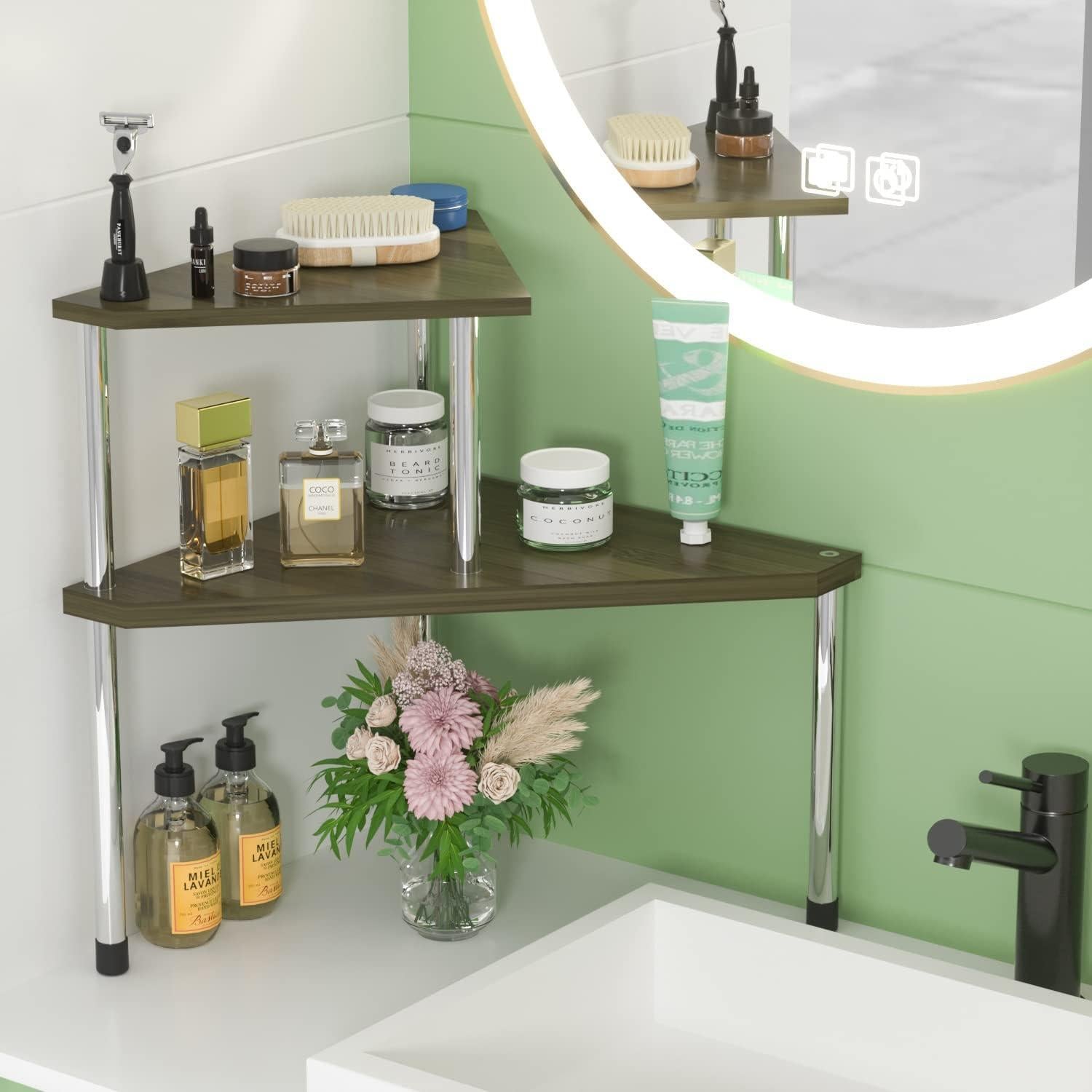 Organizador de Baño Weenson - Estante de 2 Niveles de Bambú