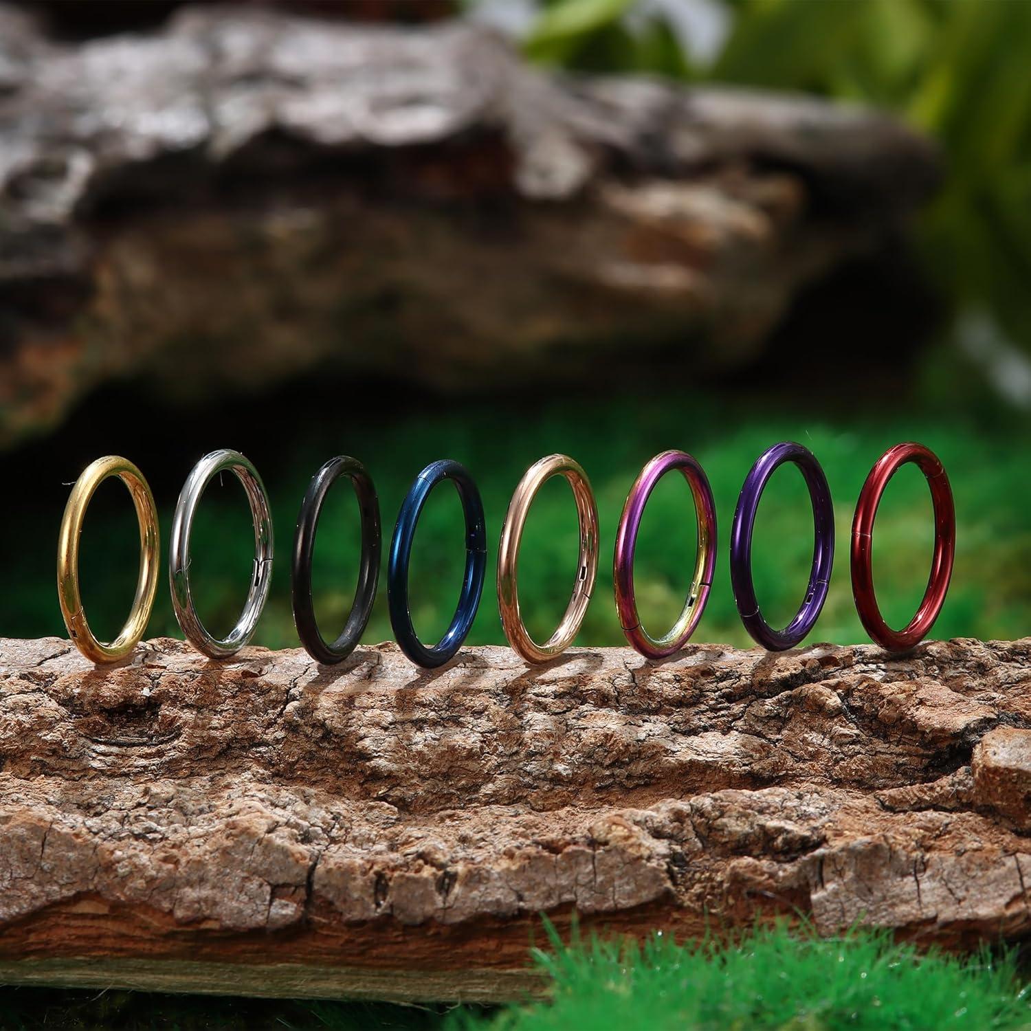 Anillos de Nariz de Titanio G23 SAILIMUE 8 Pcs 8MM 10MM