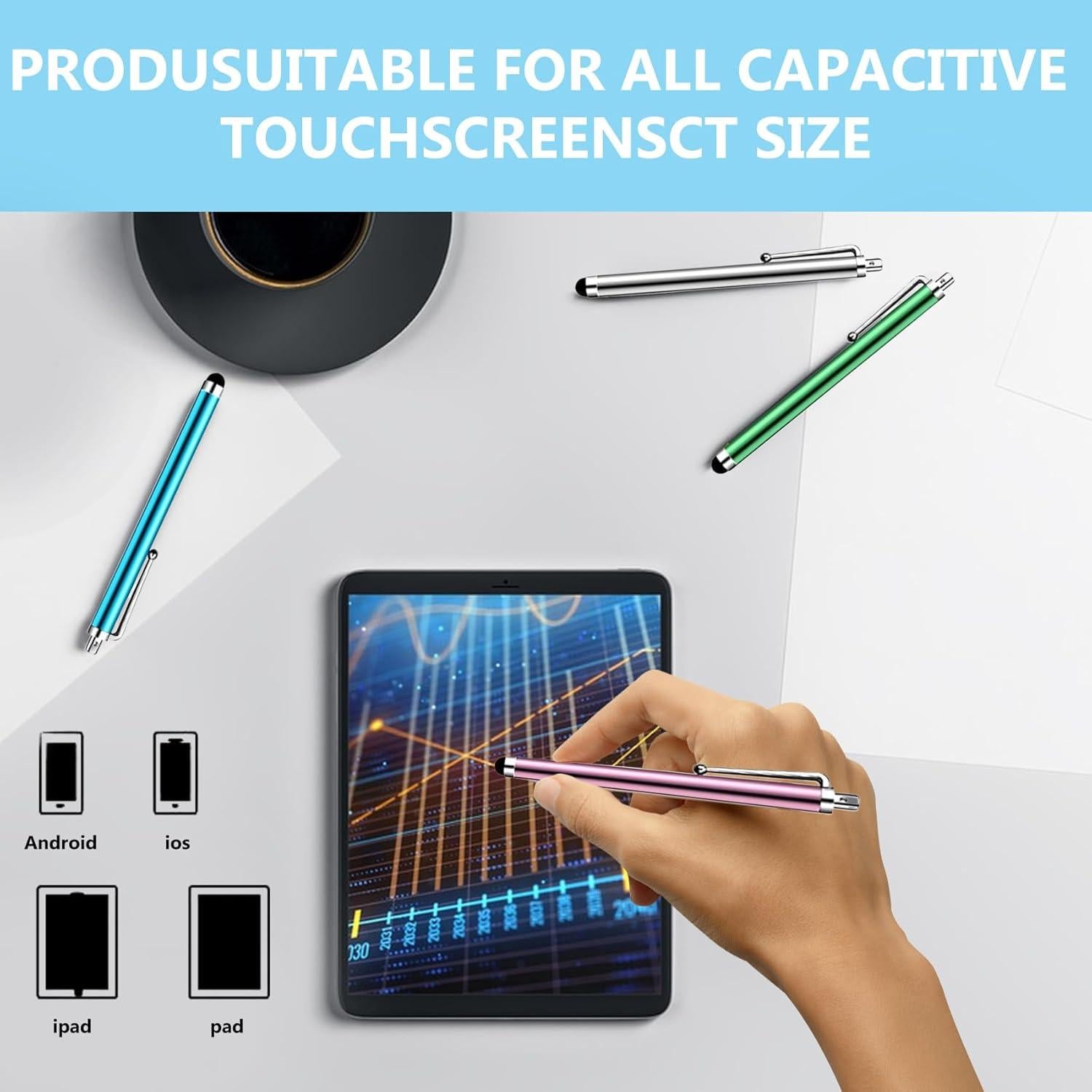 HESSION Paquete de 10 Bolígrafos Stylus Táctiles para Tablets