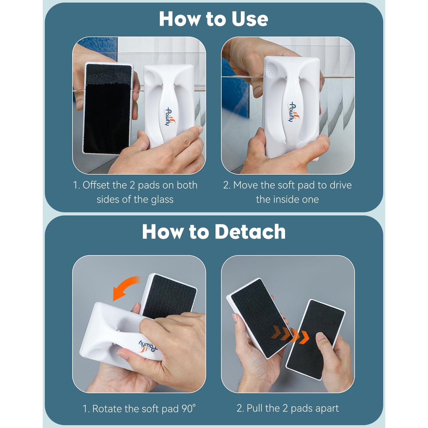 Limpiador Magnético para Acuarios Pawfly 13.78 cm hasta 151L