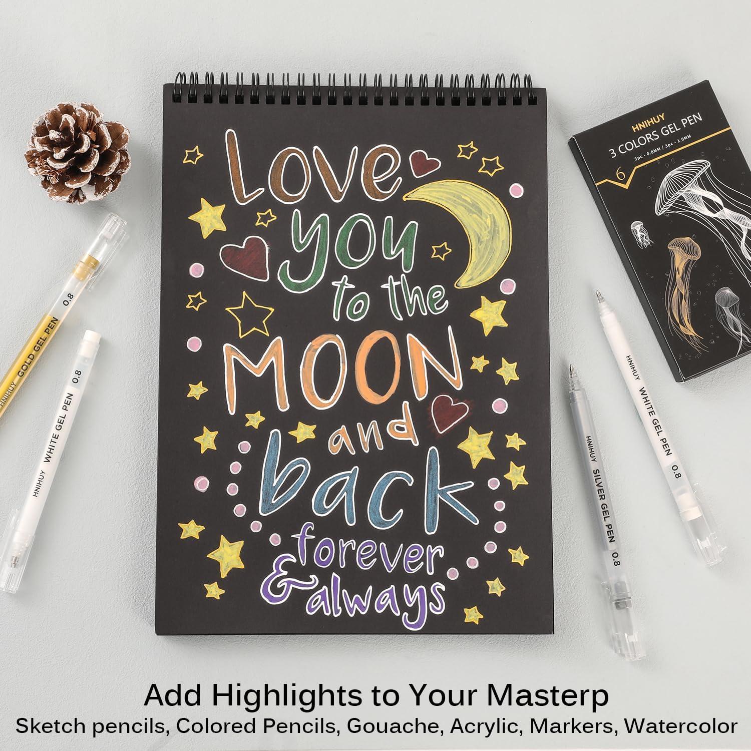 Bolígrafos de Gel Multicolor Genérico 0.8 y 1 mm - Paquete de 6