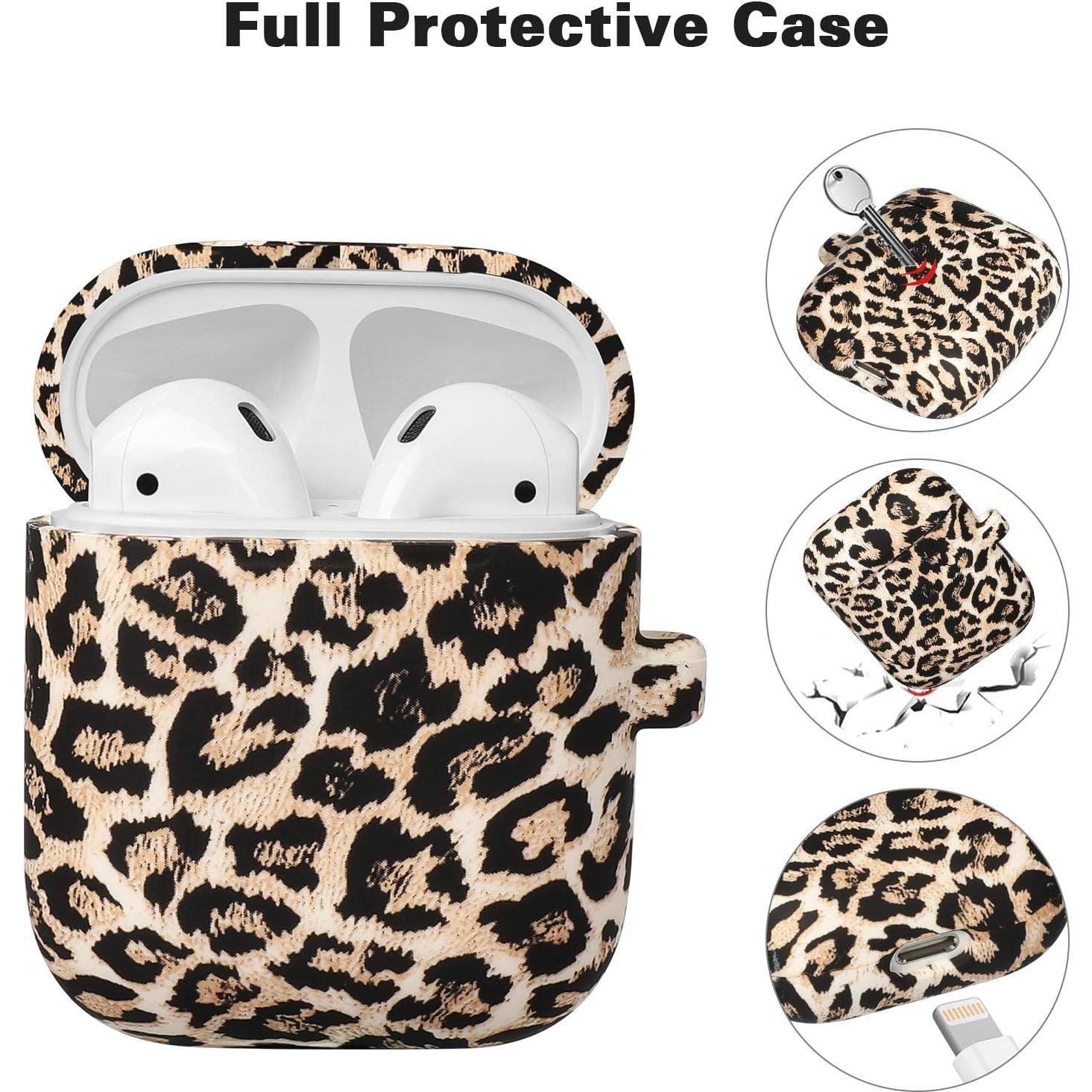 Funda de Silicona Suave ALNBO B para AirPods 1 y 2 Leopardo
