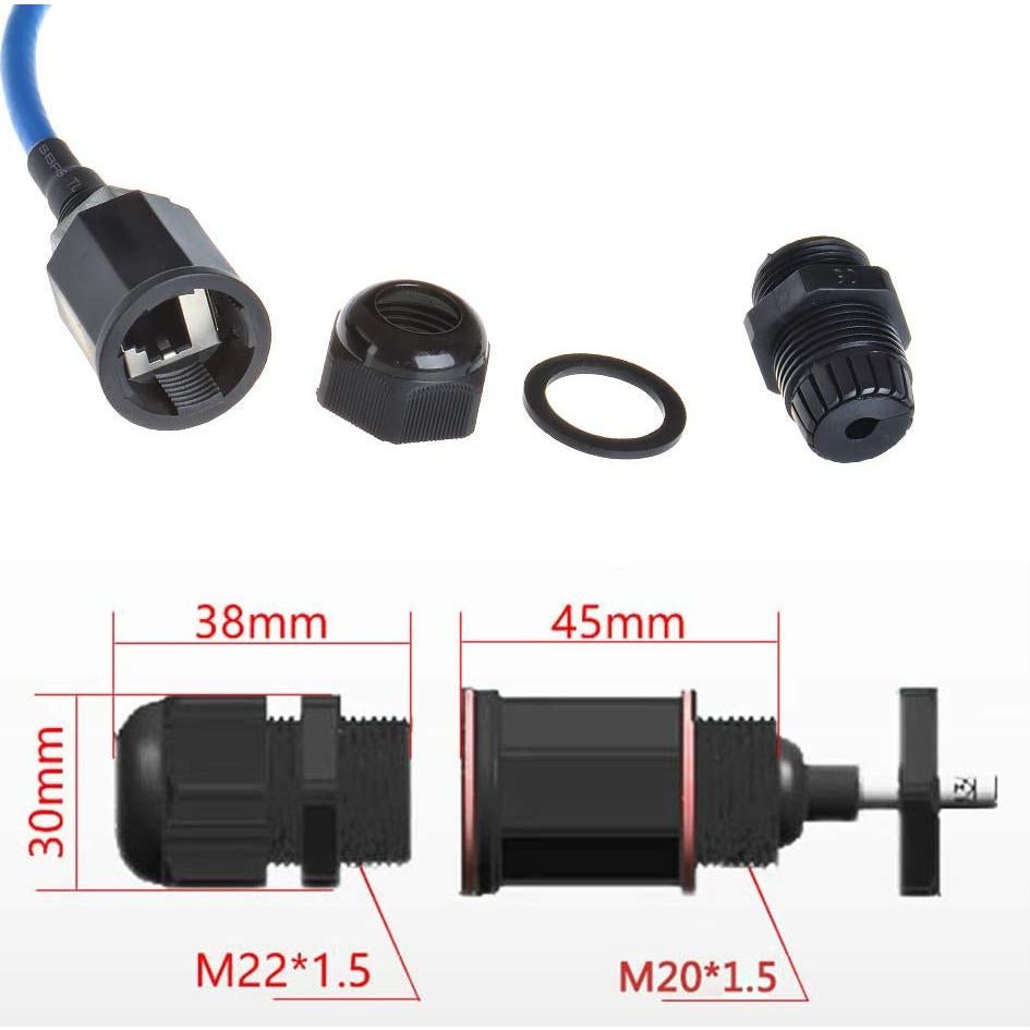 Conector RJ45 M20 Cat6 Blindado a Prueba de Agua PENGLIN