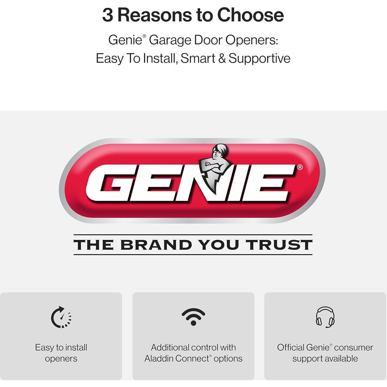 Abridor de Puerta de Garaje Genie 3/4 HPc con Respaldo de Batería