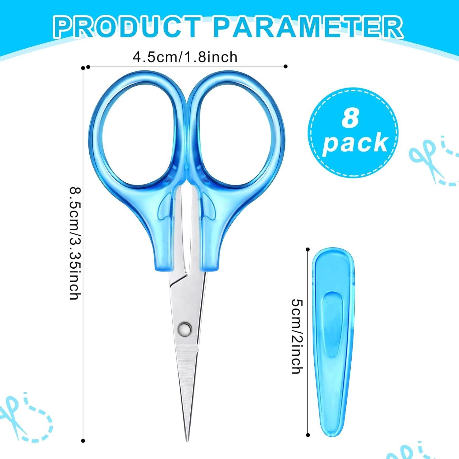 Tijeras Pequeñas Tatuo 8 Pcs Acero Inoxidable con Funda