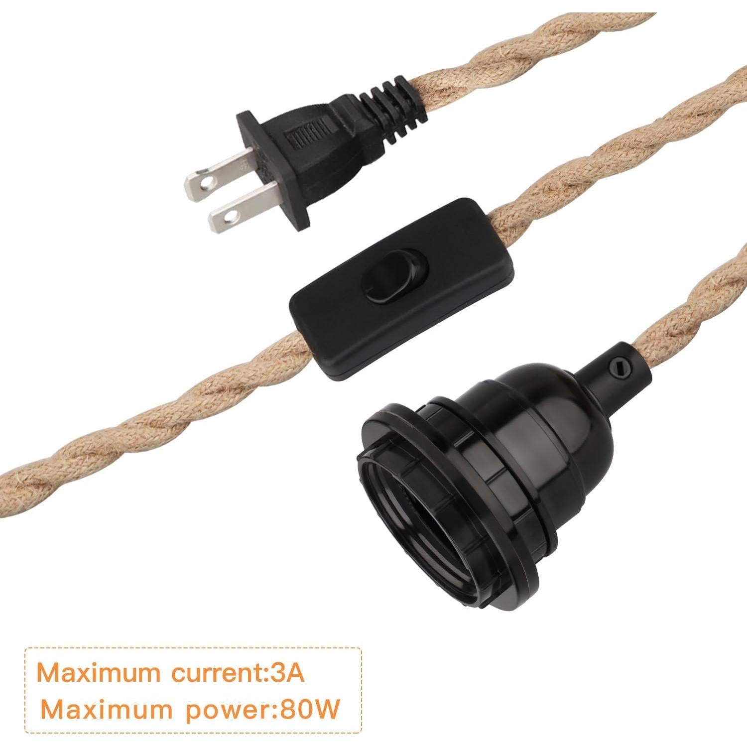 Lámpara Colgante Zevnico 5m con Pantalla de Lino Beige