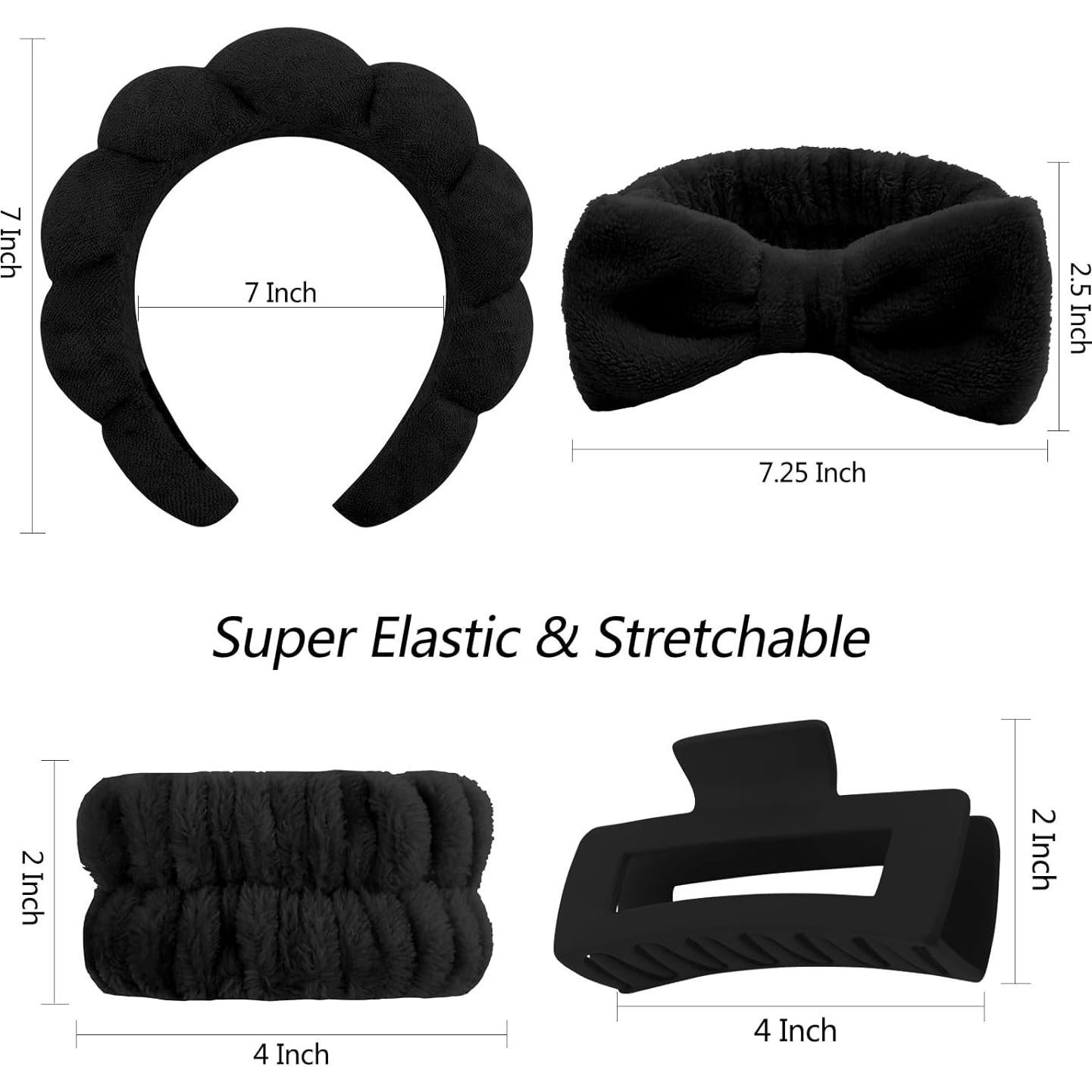 Diademas de Spa Velscrun 5 Pcs para Cuidado Facial y Maquillaje