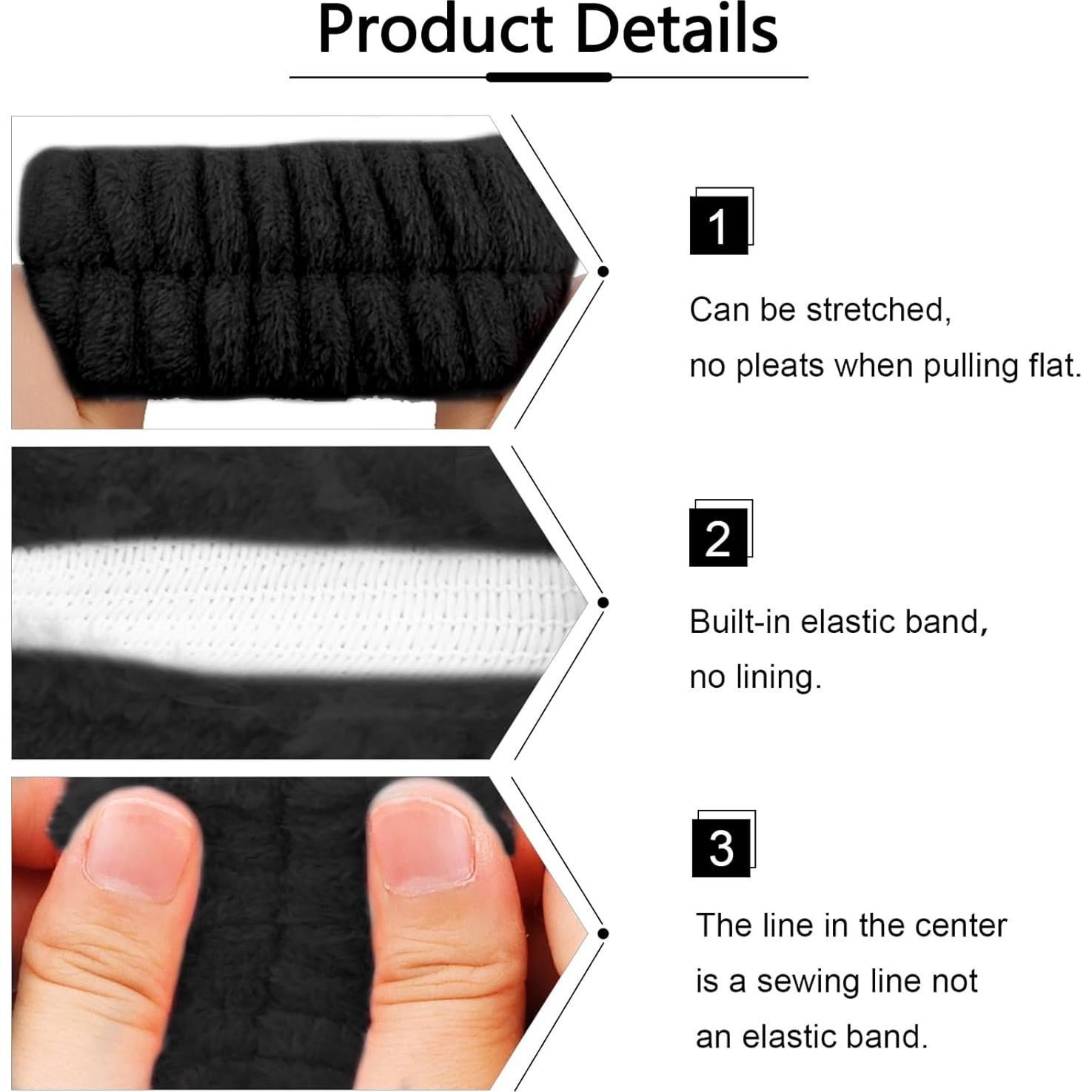 Diademas de Spa Velscrun 5 Pcs para Cuidado Facial y Maquillaje