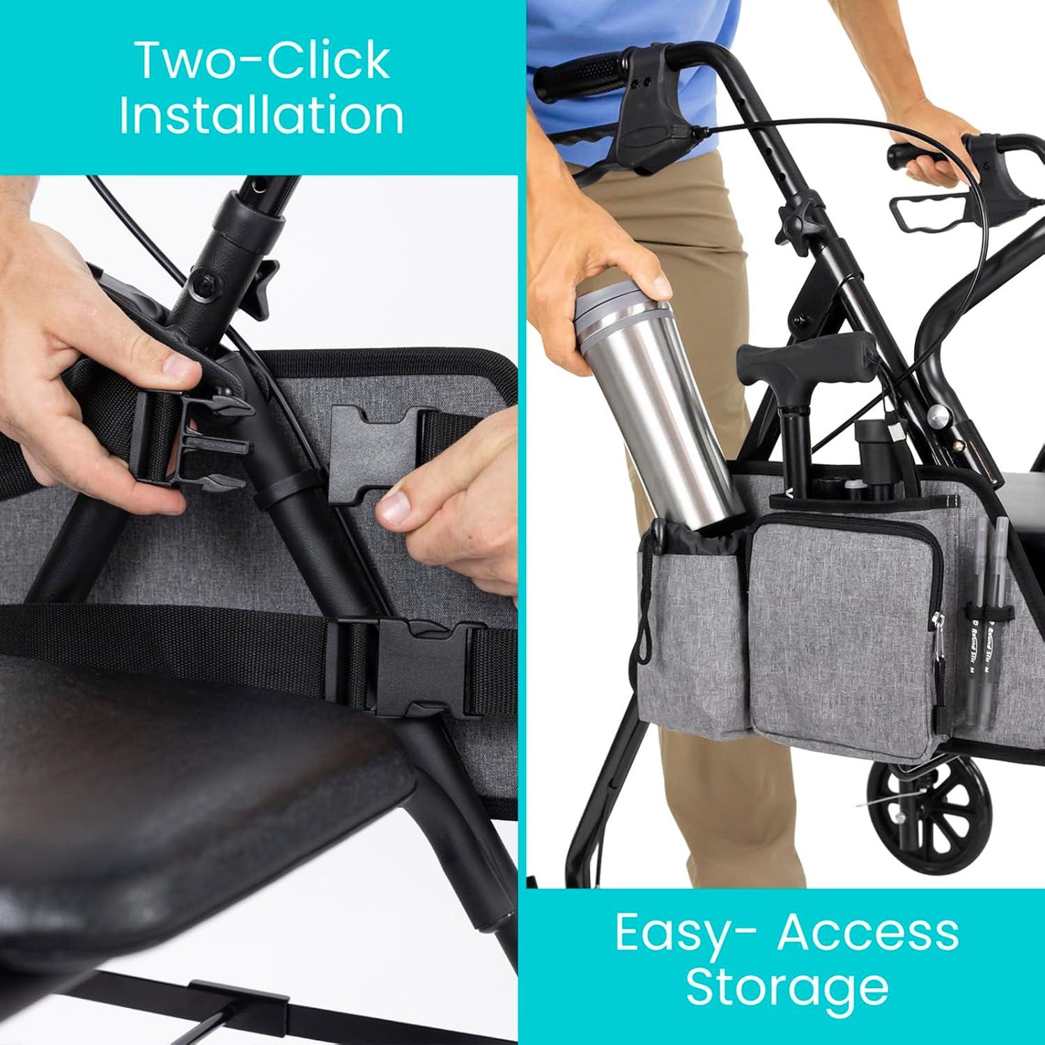 Bolsa Lateral Vive para Andadores y Sillas de Ruedas - Gris