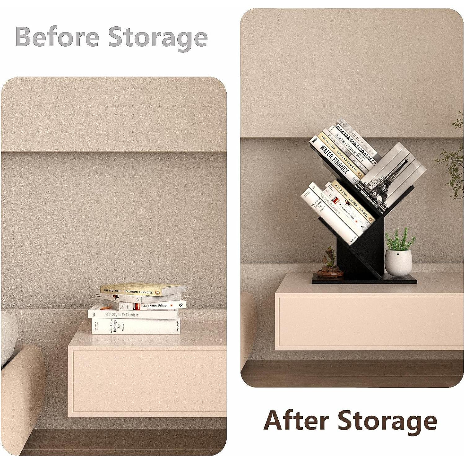 Estante de Libros R RUISHENG 3 Niveles Negro MDF 10 kg