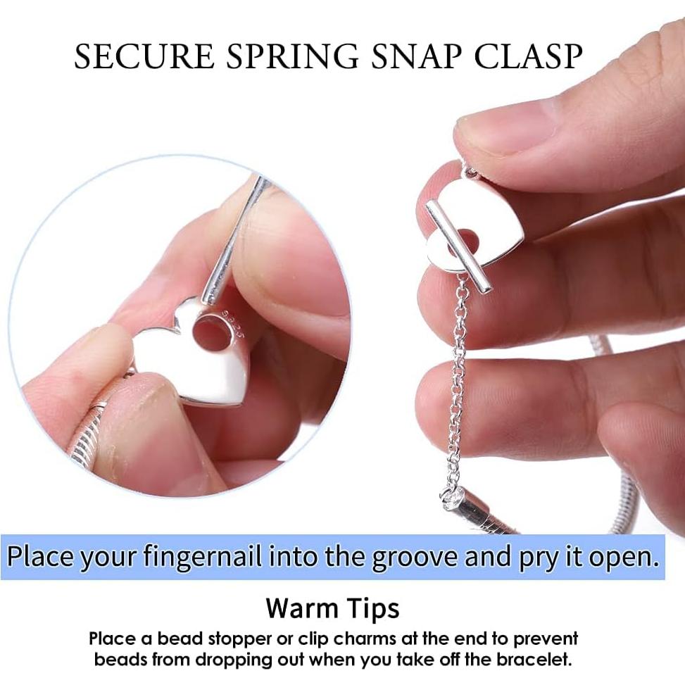 Pulsera de Cadena de Serpiente KUNSIR Plata Esterlina 925 17cm