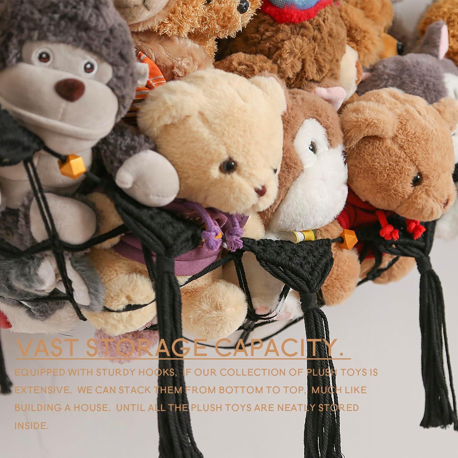 Hamaca Colgante Organizador de Juguetes de Peluche Amdermi Negra