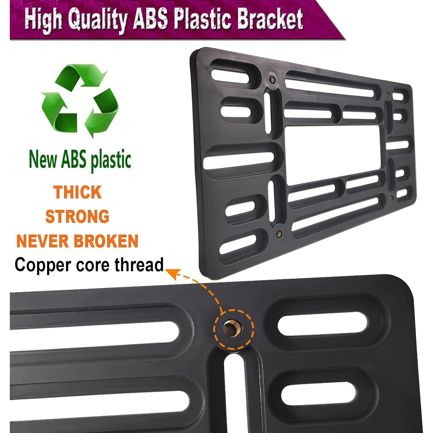 Kit de Soporte de Placa de Licencia Delantera ZXFOOG - Aluminio Negro Mate