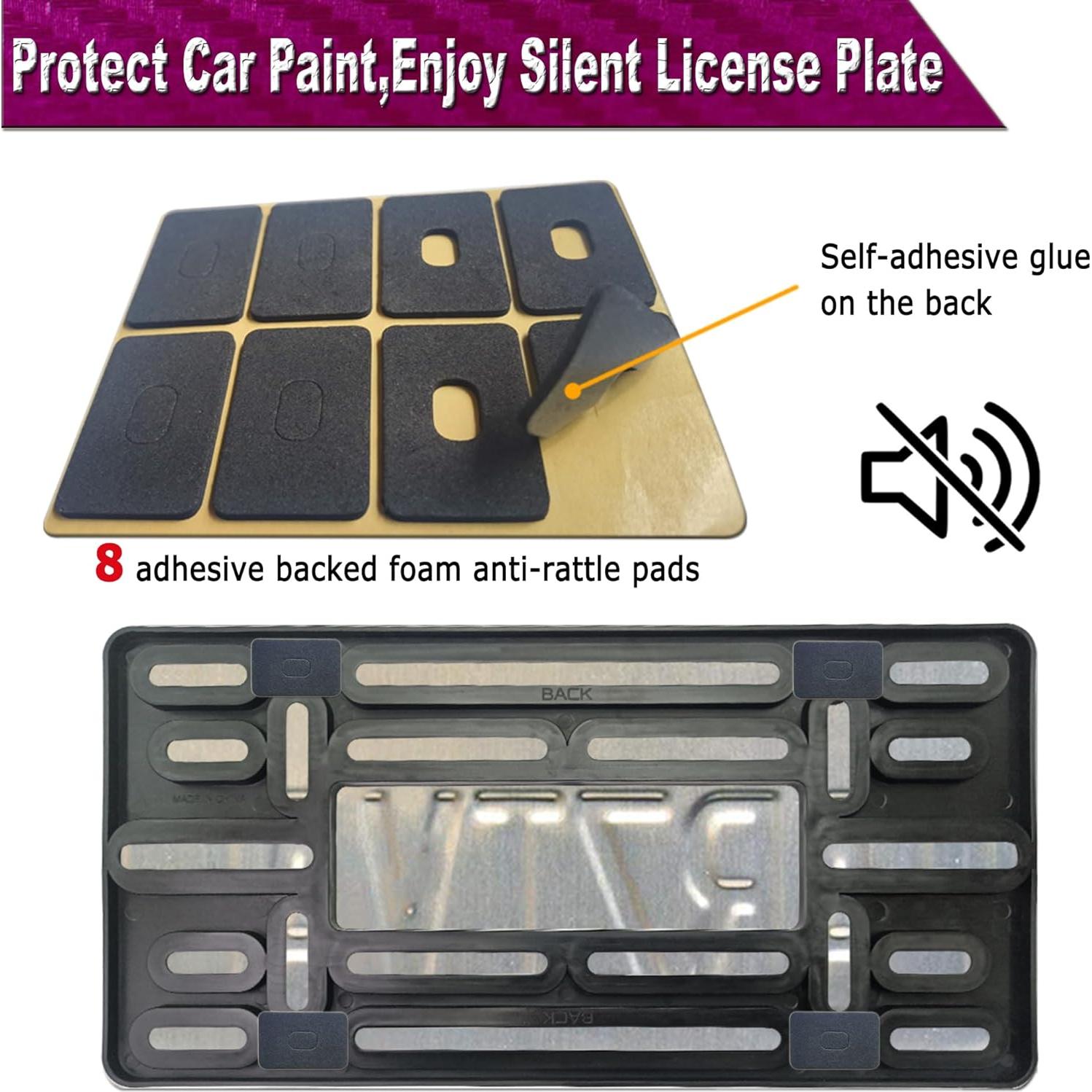 Kit de Soporte de Placa de Licencia Delantera ZXFOOG - Aluminio Negro Mate