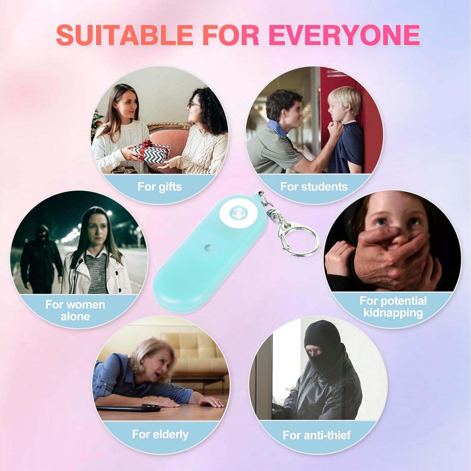 Alarma de Seguridad Personal MtMinn 130dB con Luz LED - Aguamarina