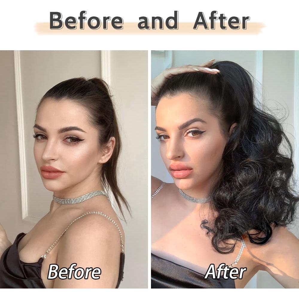 Extensión de Cola de Caballo Rizada Sintética StrRid 40.64 cm Negra