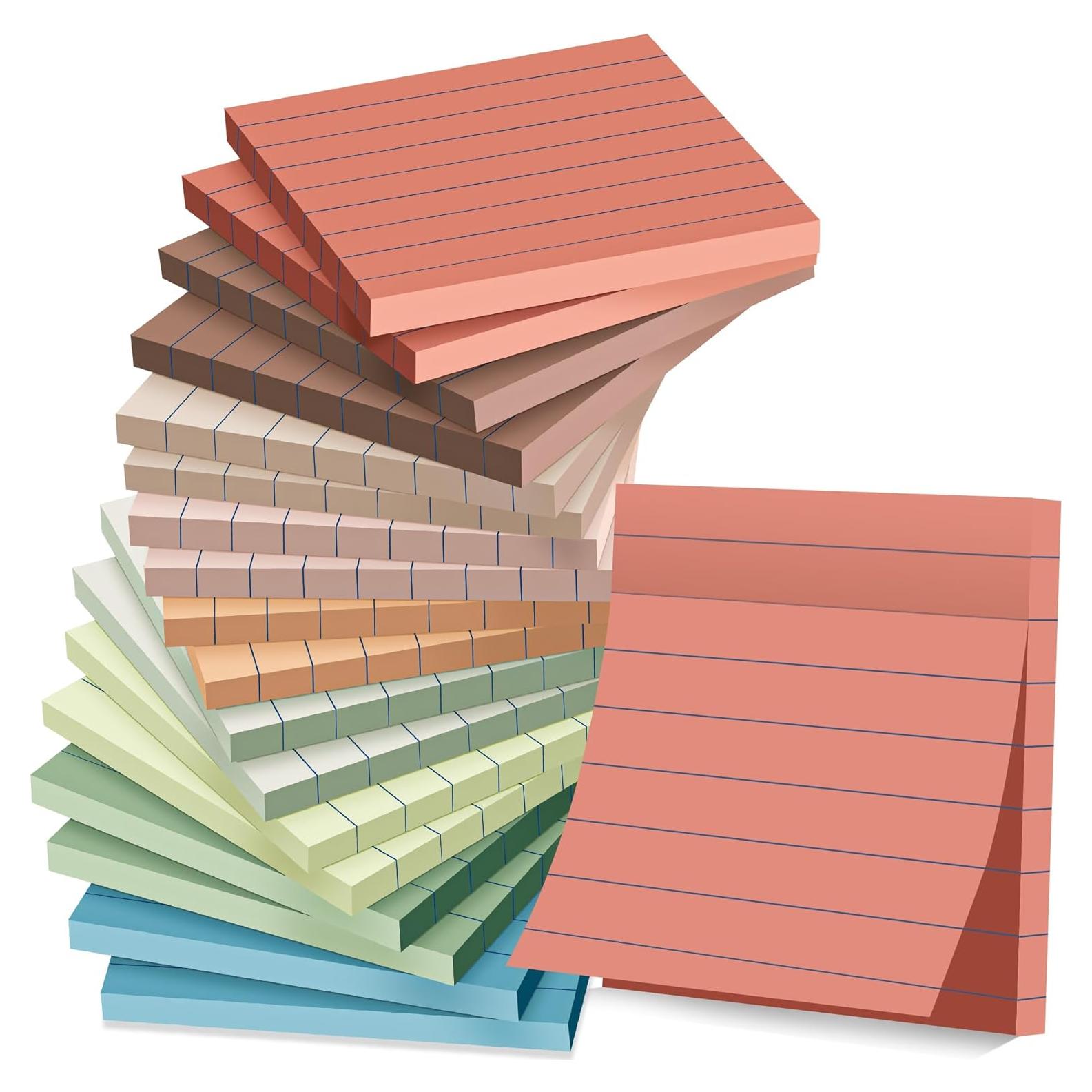 Notas Adhesivas Rayadas VIPSTAR 7.6x7.6 cm Colores Vintage