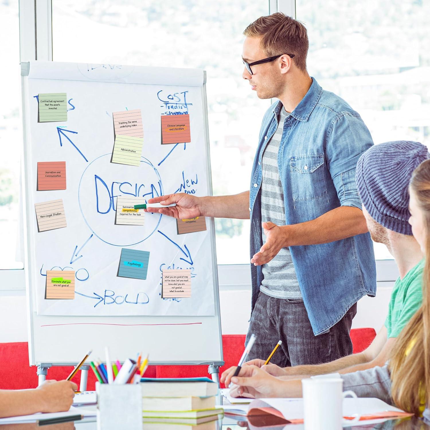 Notas Adhesivas Rayadas VIPSTAR 7.6x7.6 cm Colores Vintage