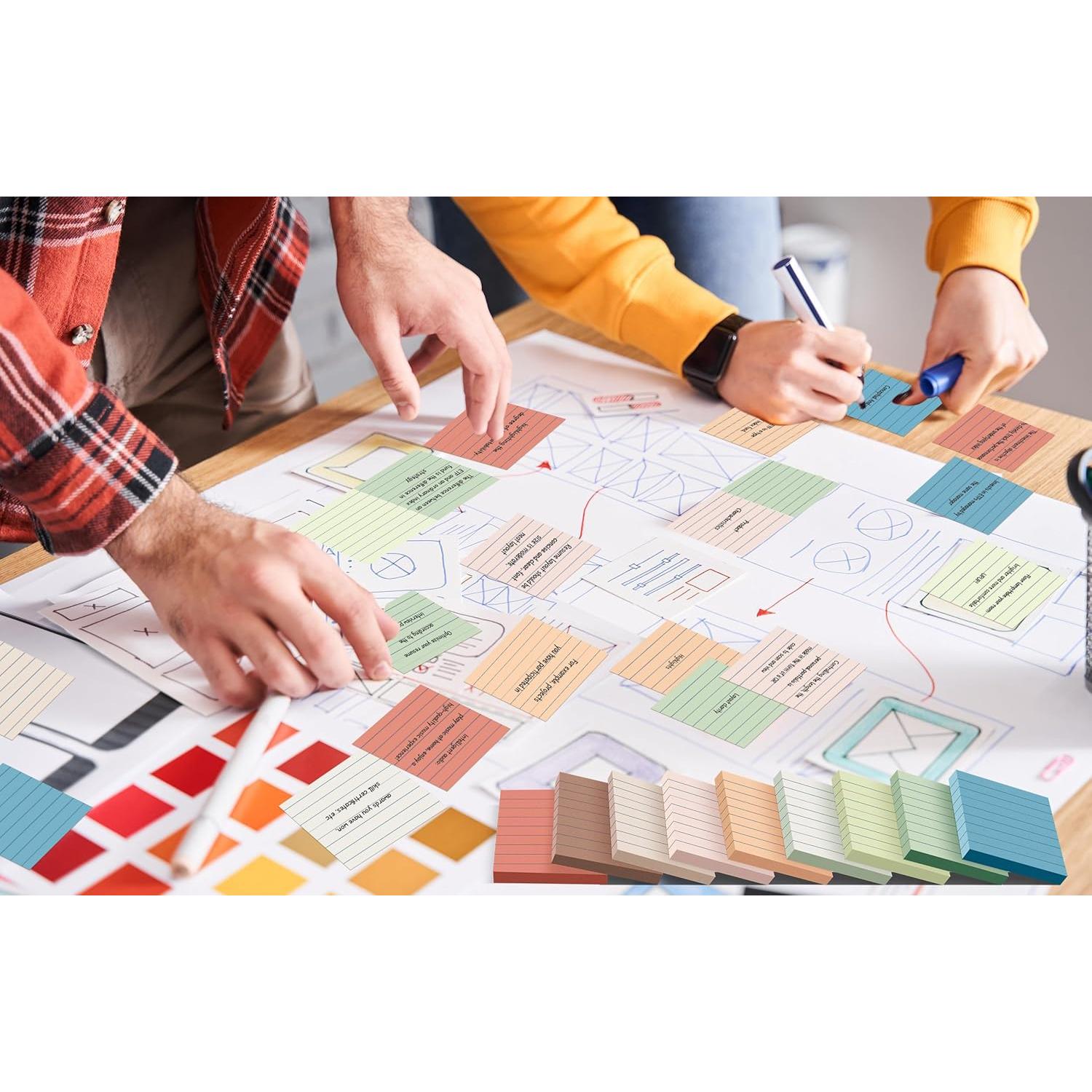 Notas Adhesivas Rayadas VIPSTAR 7.6x7.6 cm Colores Vintage