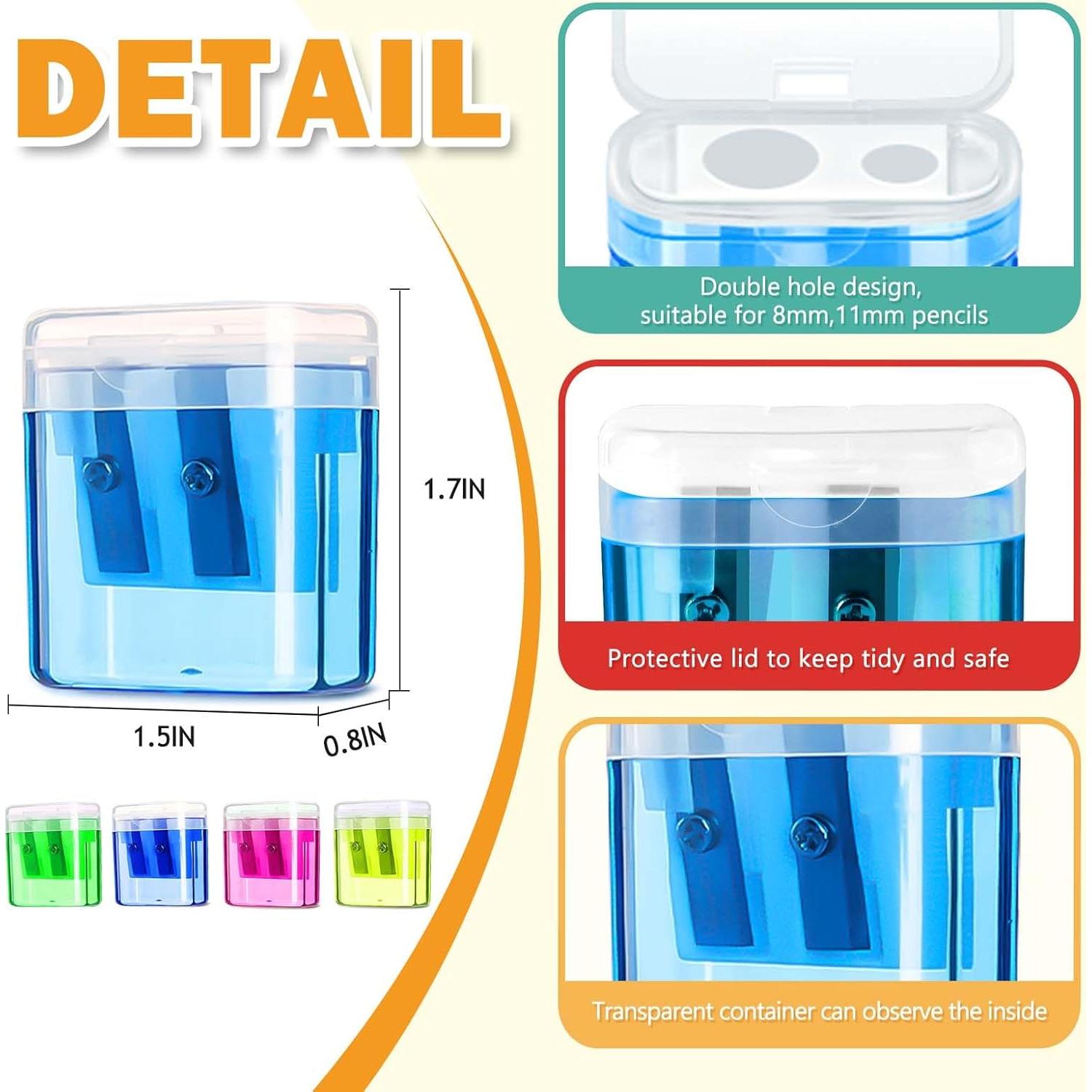 Paquete de 60 Sacapuntas Manuales Letapapa con Tapa