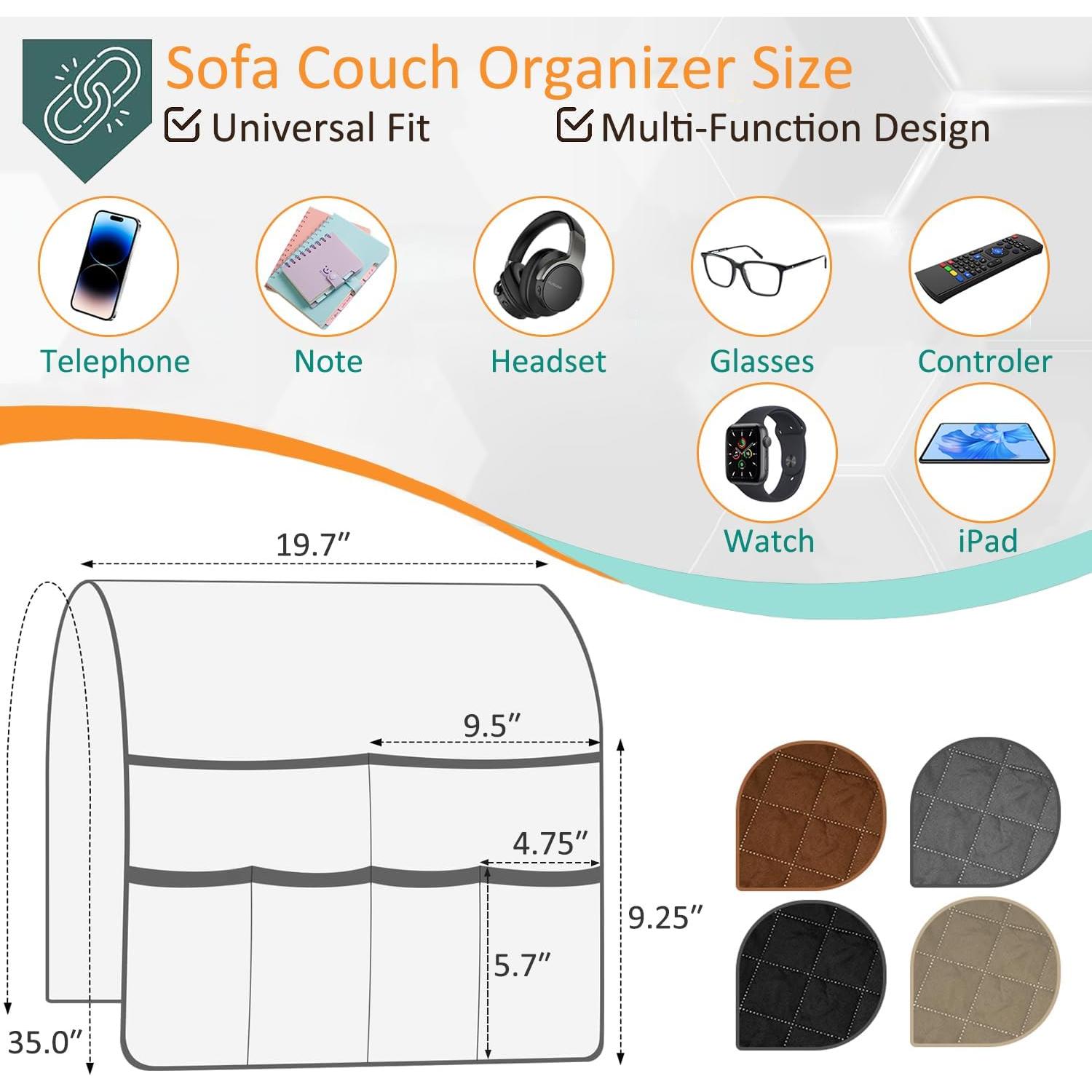 Soporte Organizador para Control Remoto DECKALY Beige 6 Bolsillos