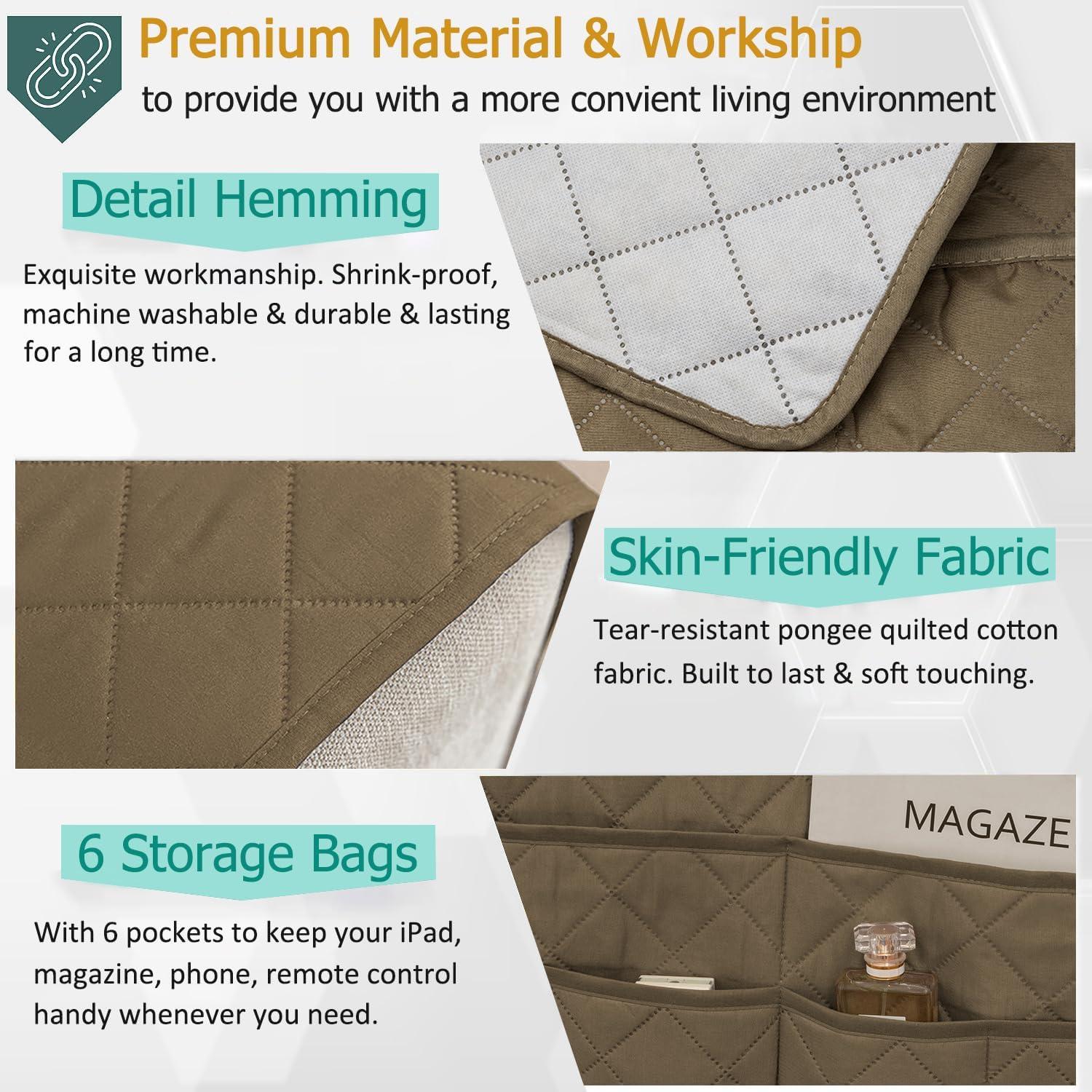 Soporte Organizador para Control Remoto DECKALY Beige 6 Bolsillos