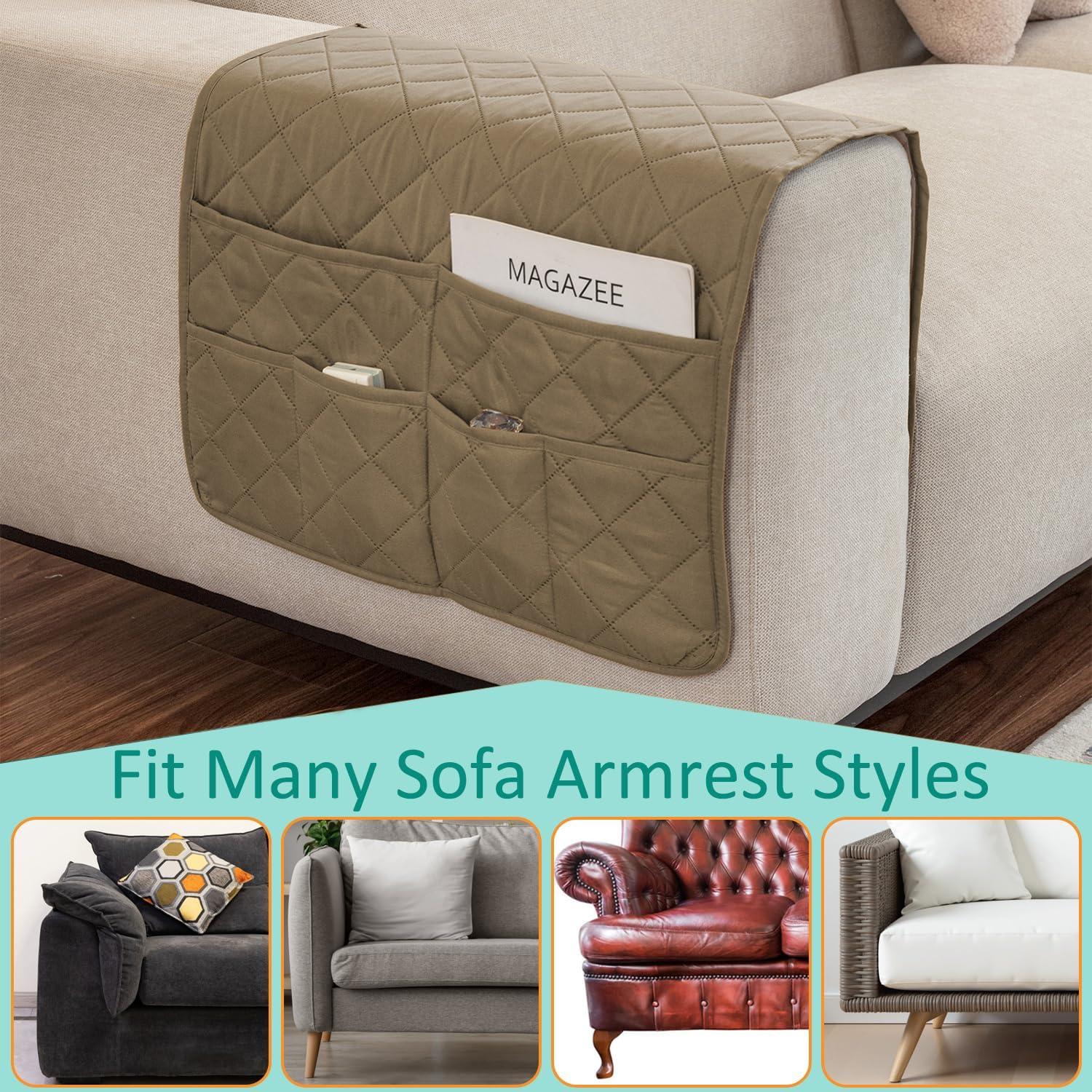 Soporte Organizador para Control Remoto DECKALY Beige 6 Bolsillos