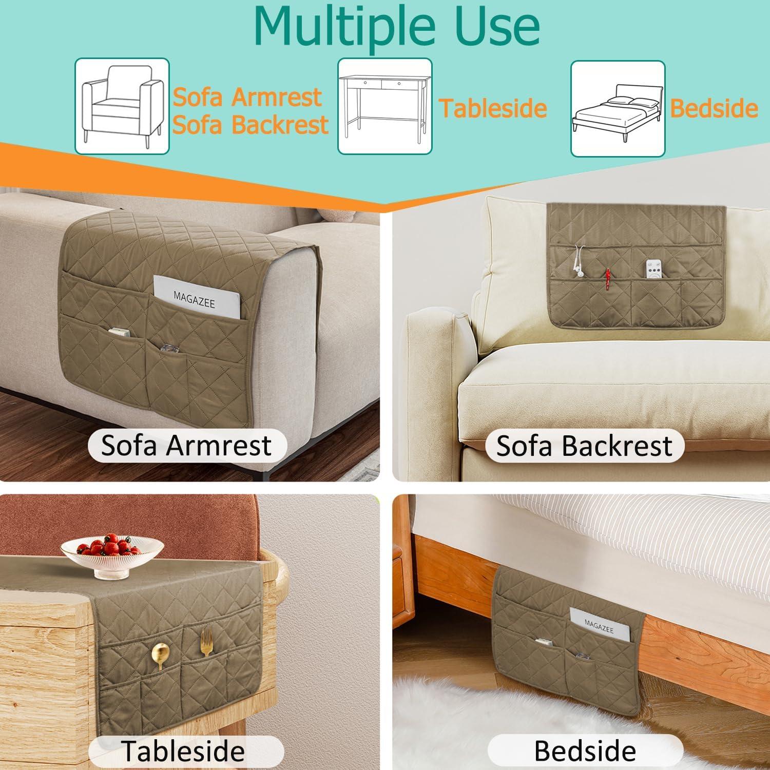 Soporte Organizador para Control Remoto DECKALY Beige 6 Bolsillos