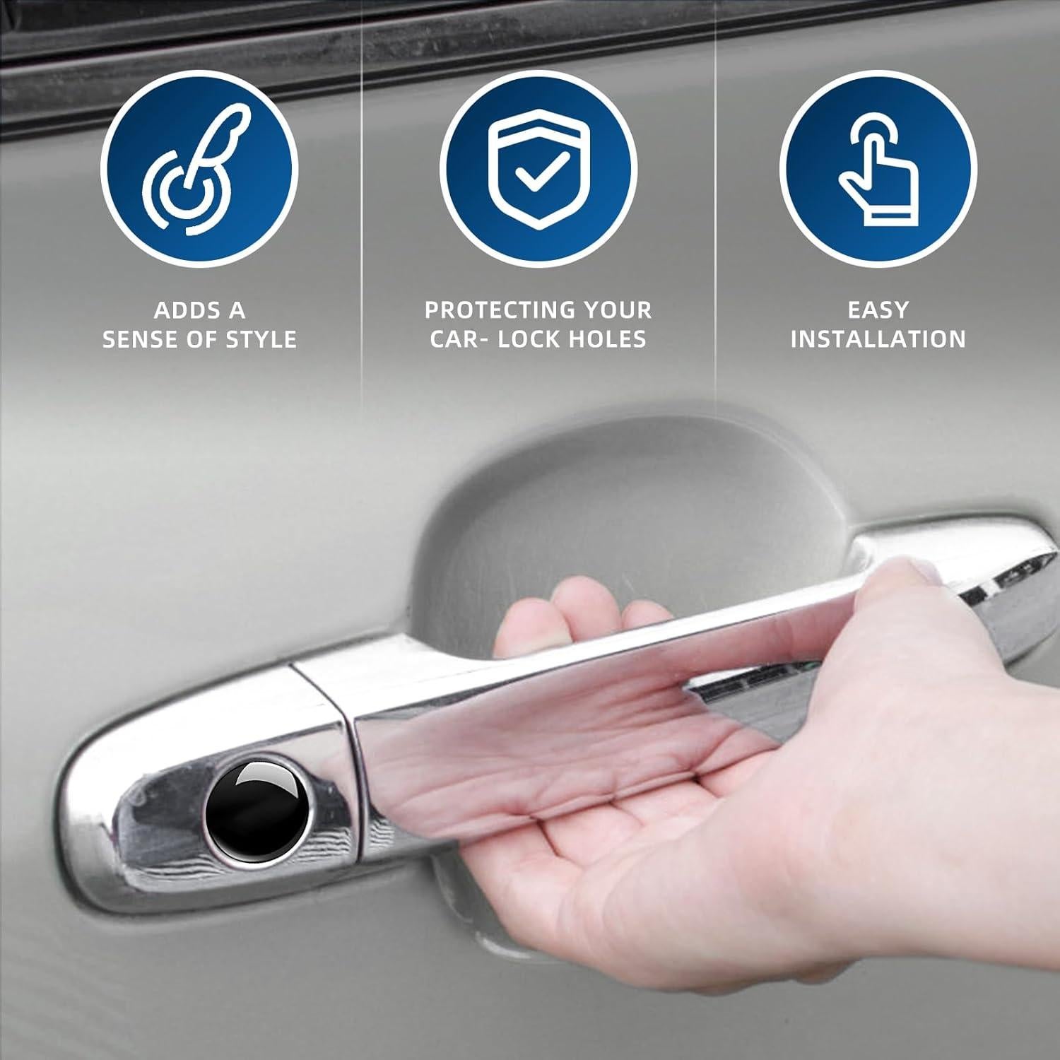 Cubierta de Agujero de Llave de Coche SOMUCH Negra - 4 PCS