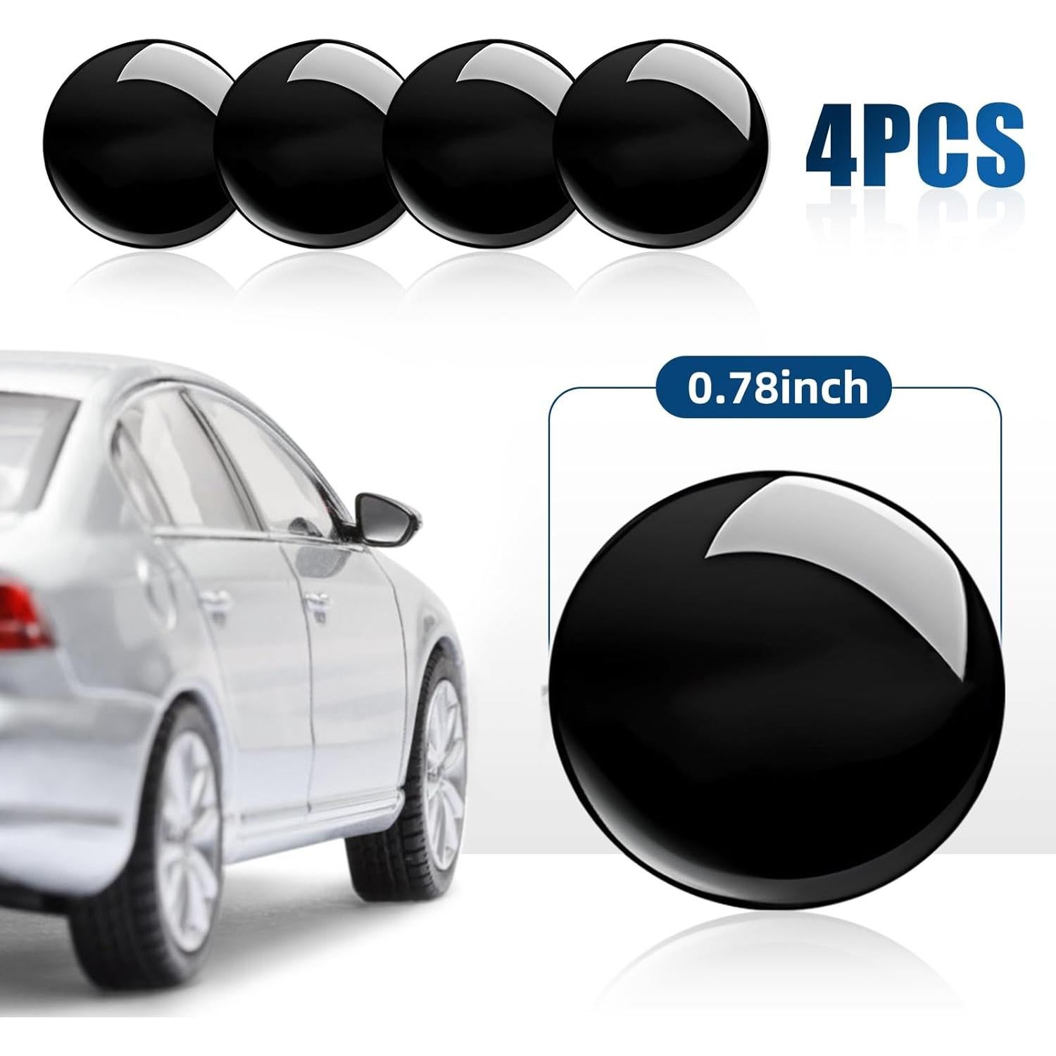 Cubierta de Agujero de Llave de Coche SOMUCH Negra - 4 PCS