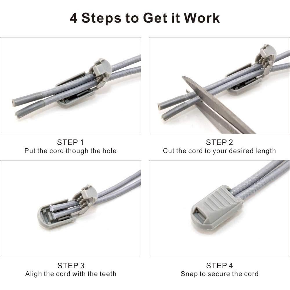 12 Puntas de Cuerda de Nylon RJ-Sport, Clips de Extremo