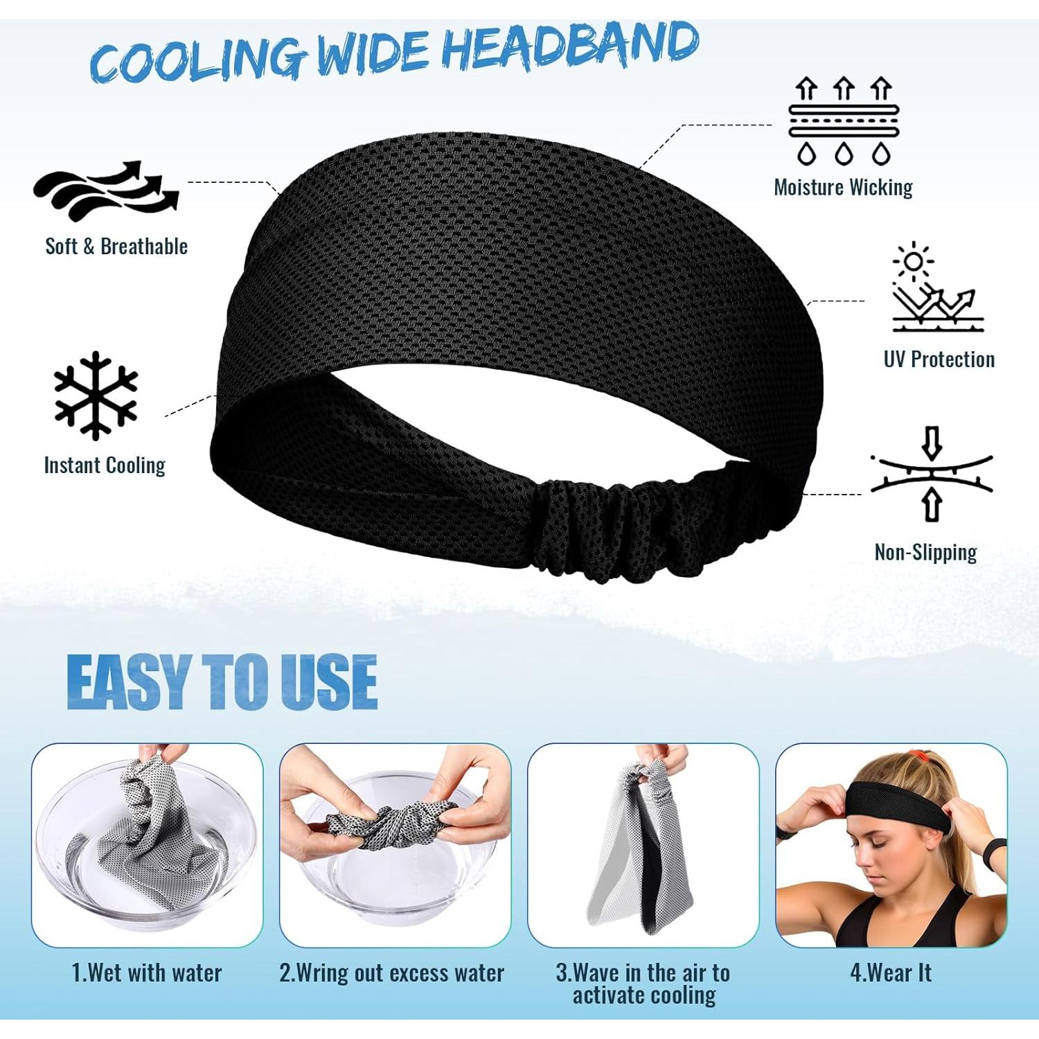 Diademas de Sudor Coume 4 Pcs Refrigerantes para Entrenamiento