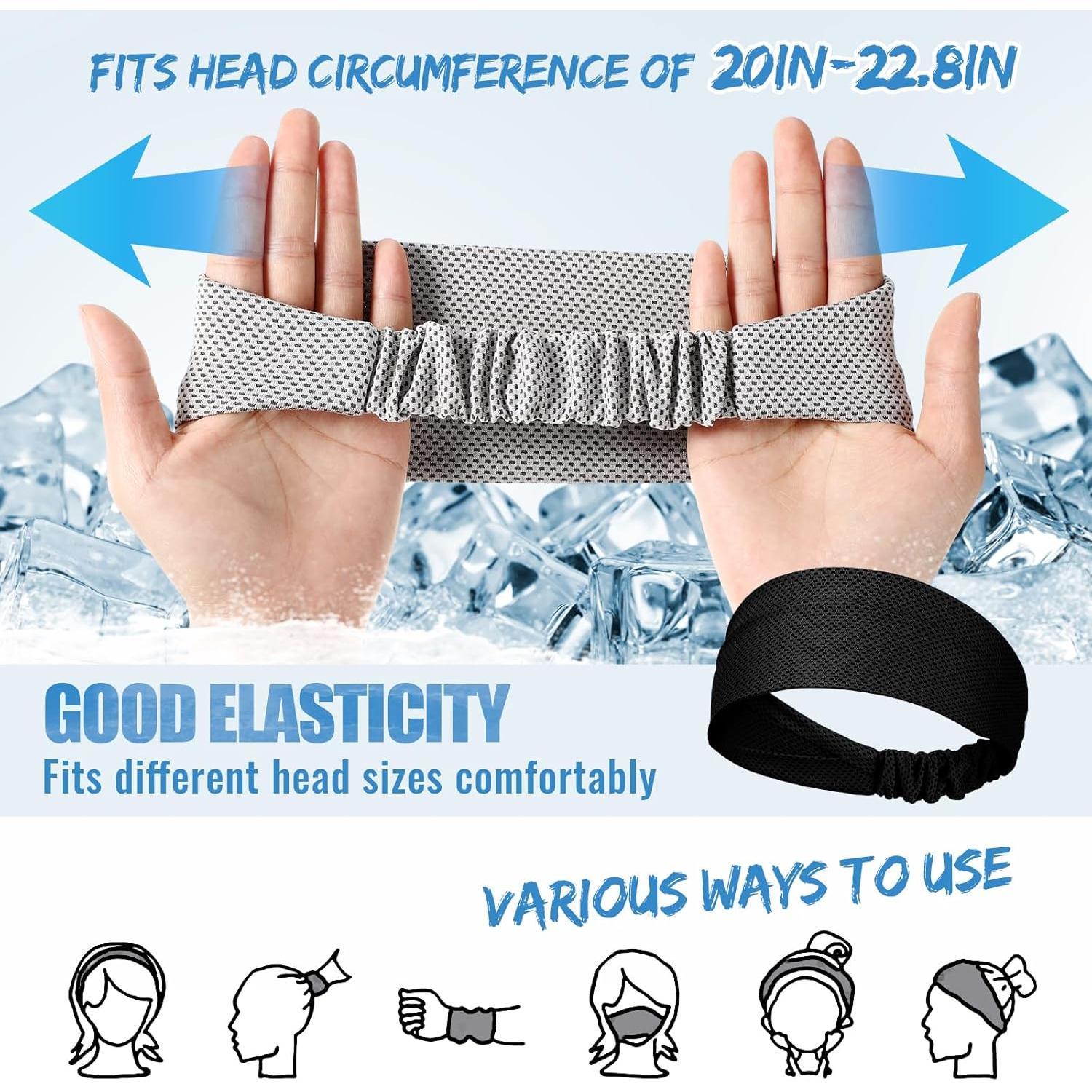 Diademas de Sudor Coume 4 Pcs Refrigerantes para Entrenamiento