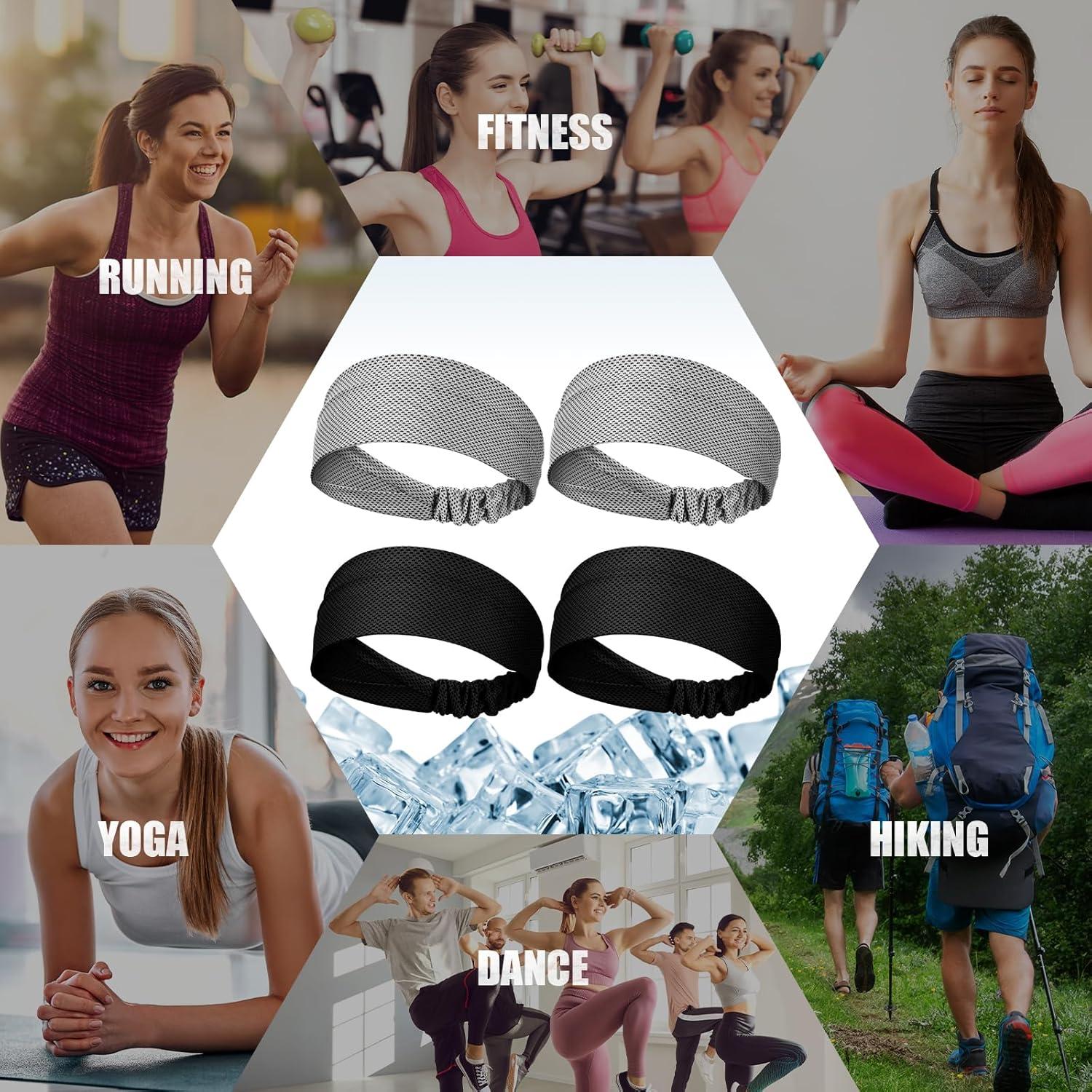 Diademas de Sudor Coume 4 Pcs Refrigerantes para Entrenamiento