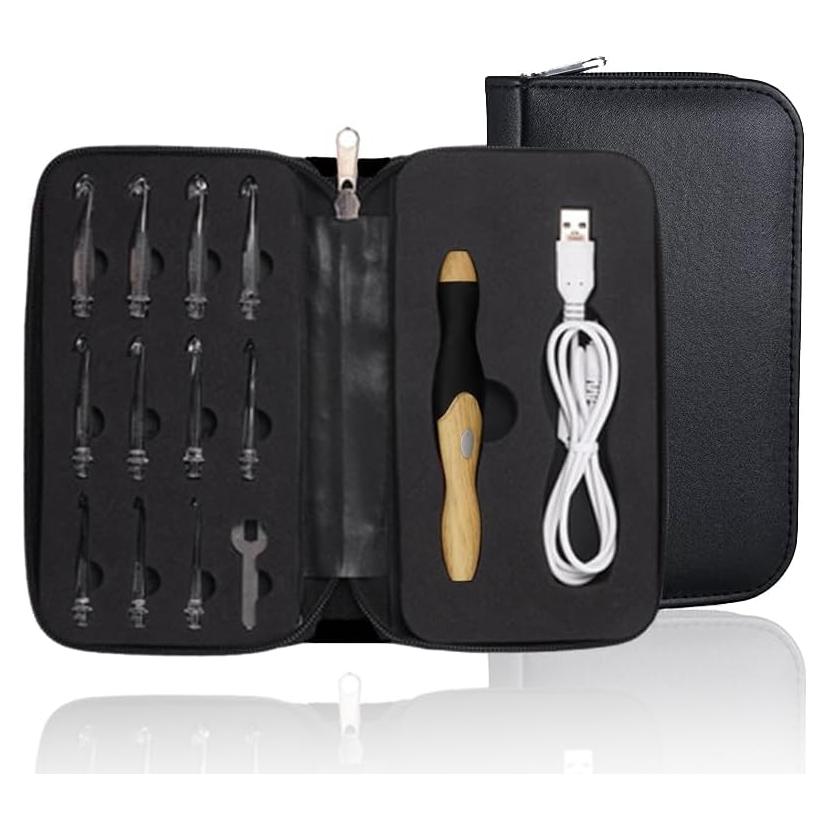 Juego de Ganchillos Iluminados LOVE&WEAVING - 11 Piezas 2.5mm a 8.0mm