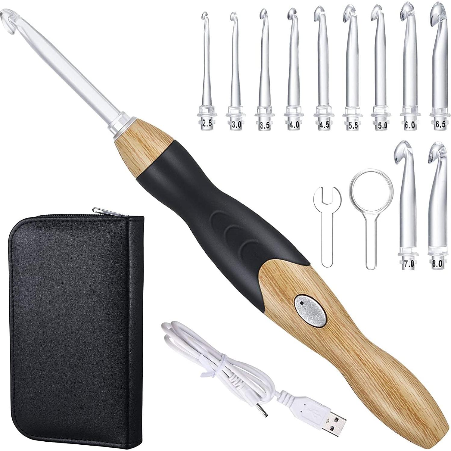 Juego de Ganchillos Iluminados LOVE&WEAVING - 11 Piezas 2.5mm a 8.0mm