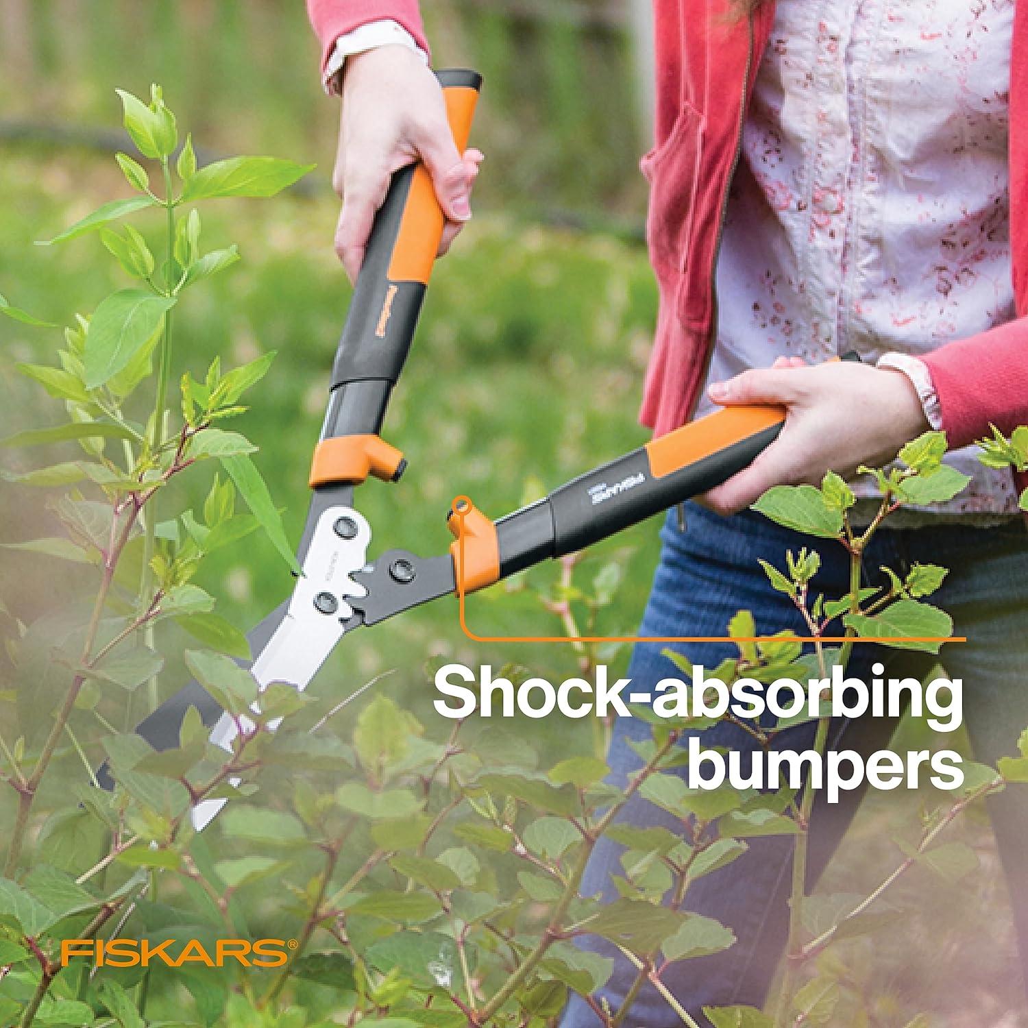 Tijeras de seto Fiskars PowerGear2 58 cm con cuchillas de acero