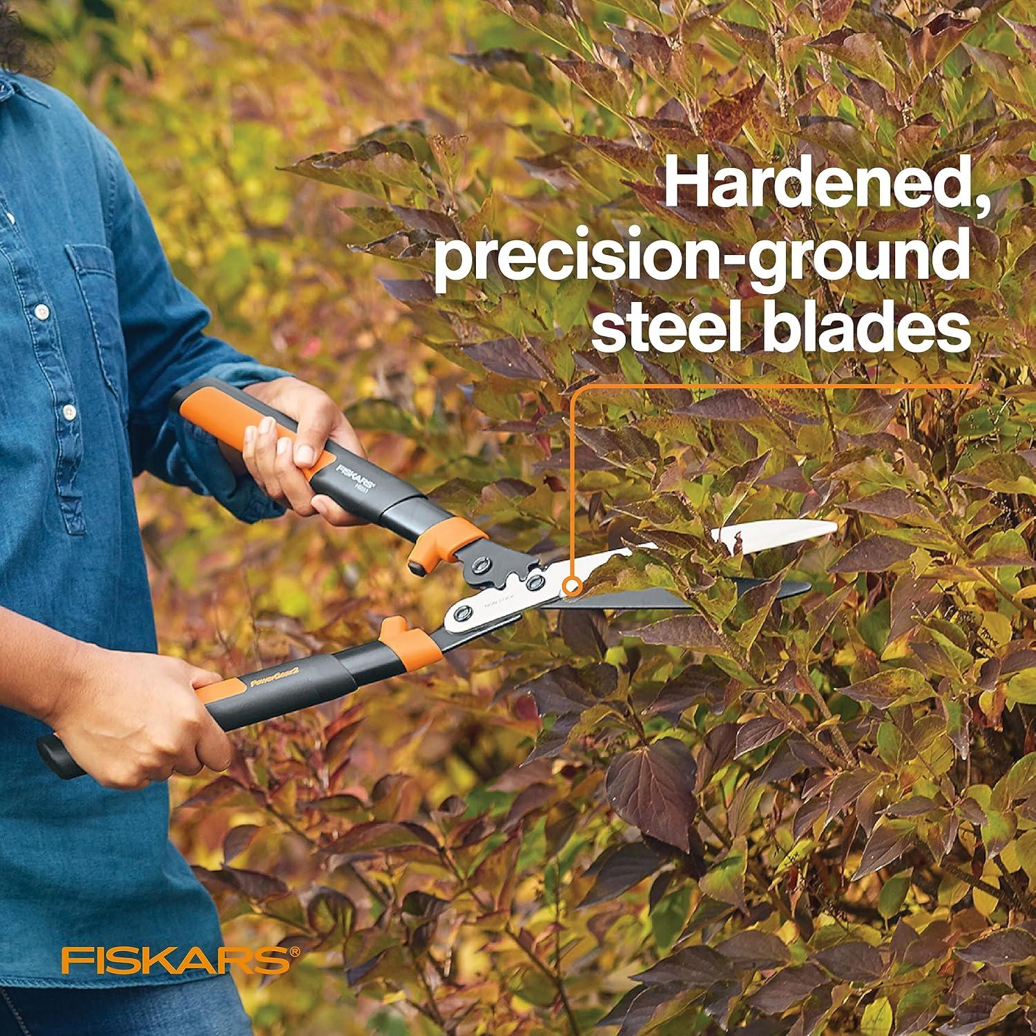 Tijeras de seto Fiskars PowerGear2 58 cm con cuchillas de acero