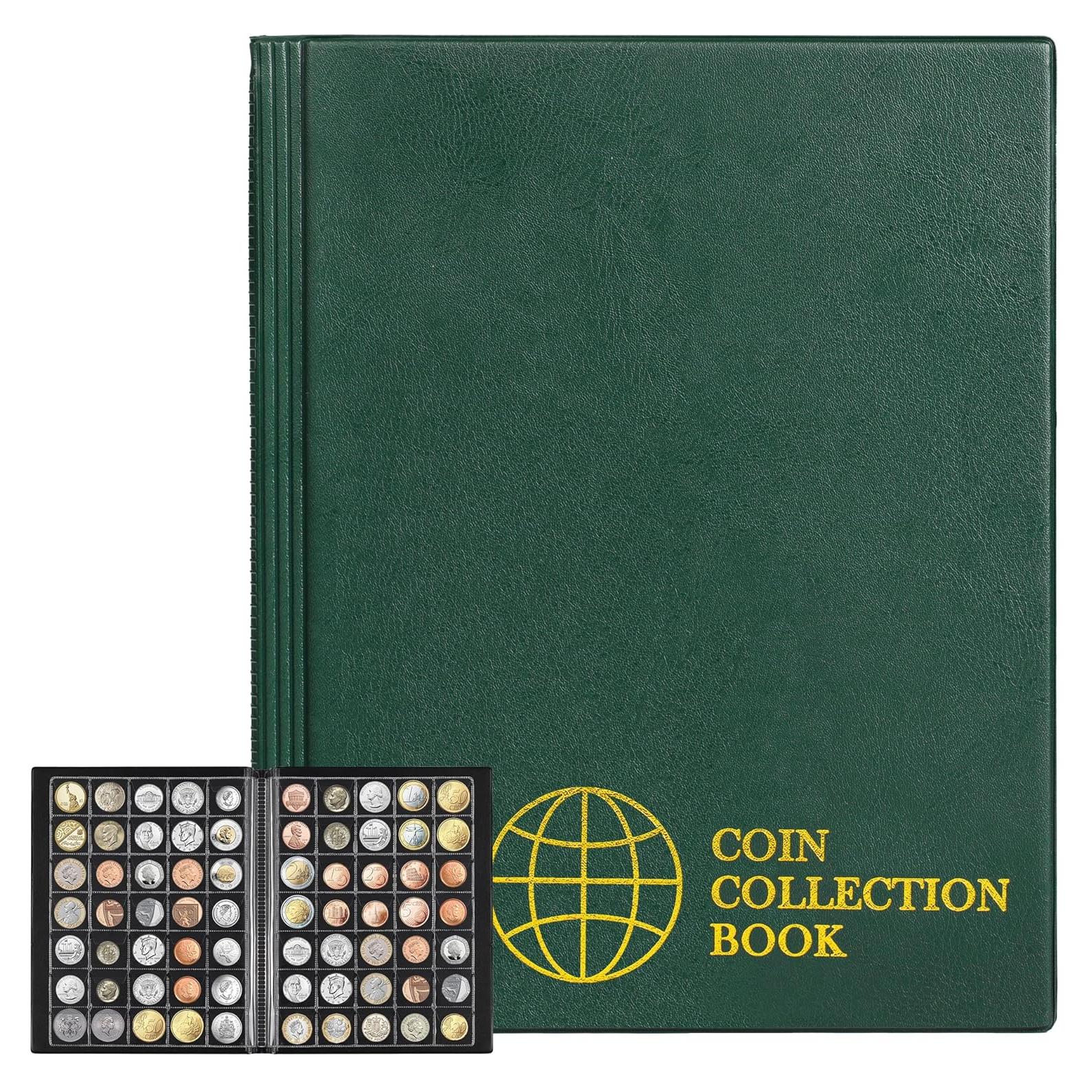 Álbum de Monedas Tío Paul Verde Oscuro 420 Bolsillos 10 Páginas