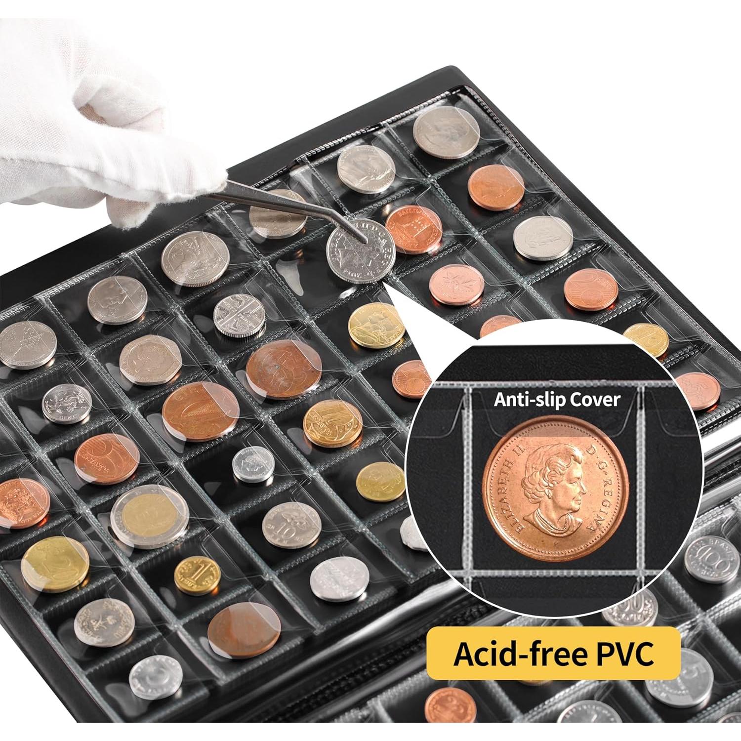 Álbum de Monedas Tío Paul Verde Oscuro 420 Bolsillos 10 Páginas